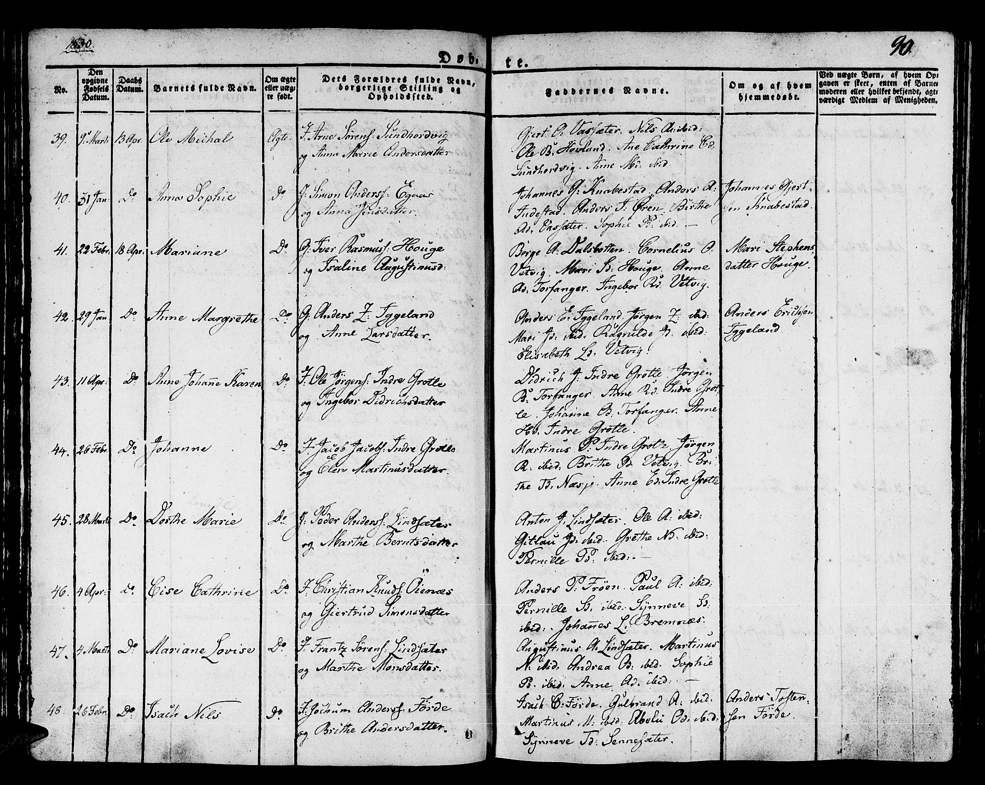 Kinn sokneprestembete, AV/SAB-A-80801/H/Haa/Haaa/L0004/0001: Ministerialbok nr. A 4I, 1822-1840, s. 90