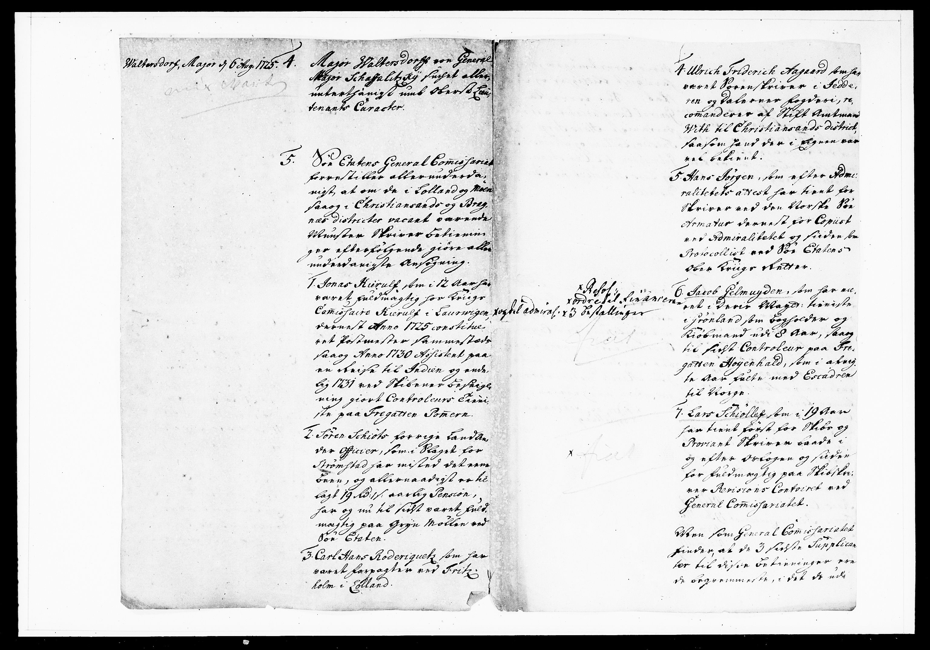 Krigskollegiet, Krigskancelliet, DRA/A-0006/-/1114-1121: Refererede sager, 1734, s. 207