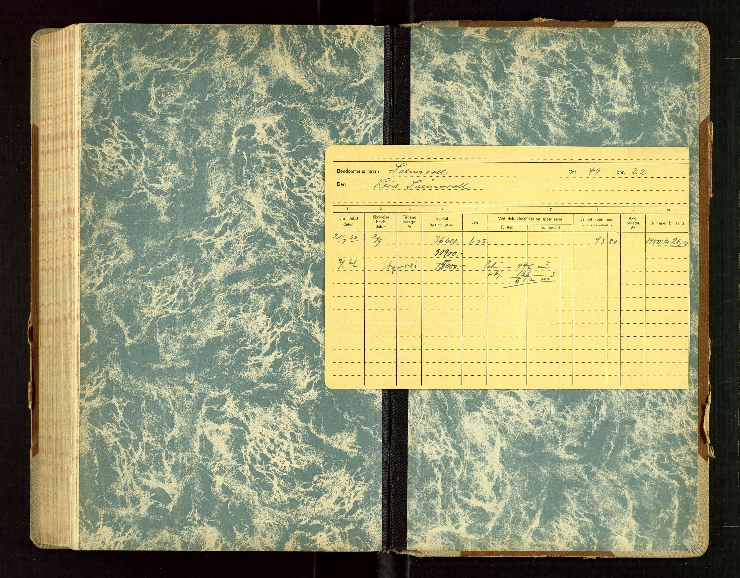 Klepp lensmannskontor, AV/SAST-A-100163/Gob/L0008: "Branntakstprotokoll", 1950-1952
