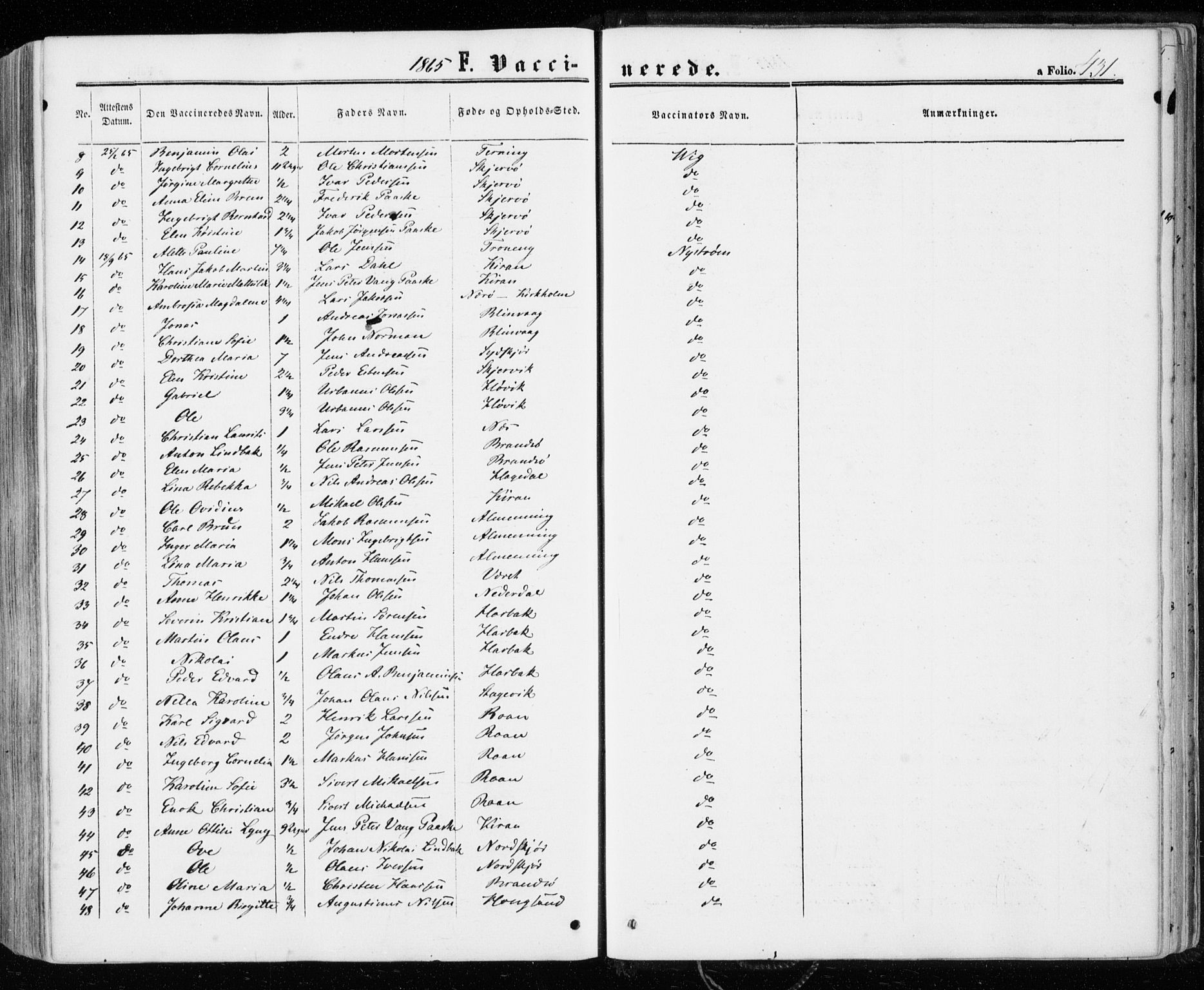 Ministerialprotokoller, klokkerbøker og fødselsregistre - Sør-Trøndelag, AV/SAT-A-1456/657/L0705: Ministerialbok nr. 657A06, 1858-1867, s. 431