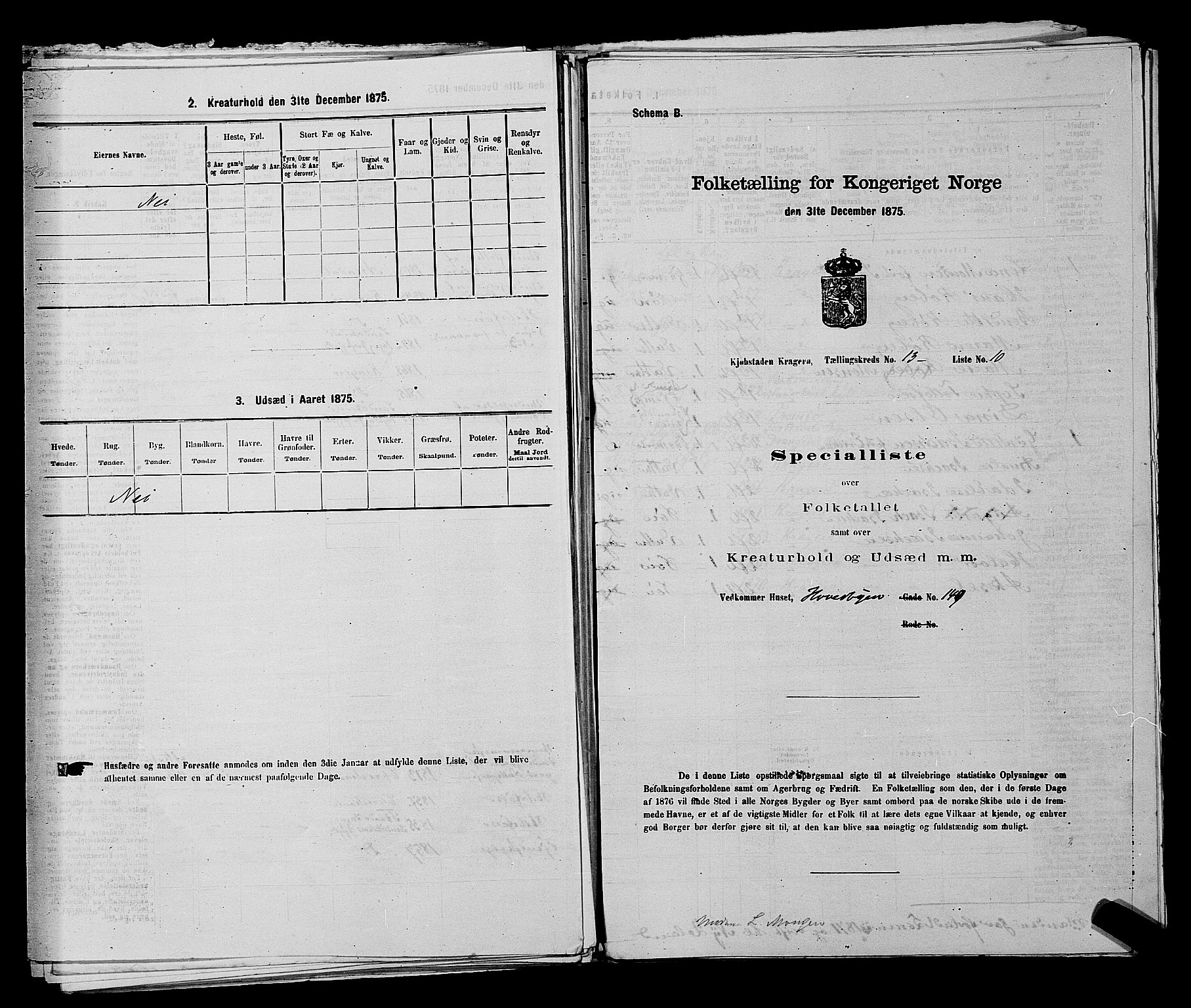 SAKO, Folketelling 1875 for 0801P Kragerø prestegjeld, 1875, s. 293