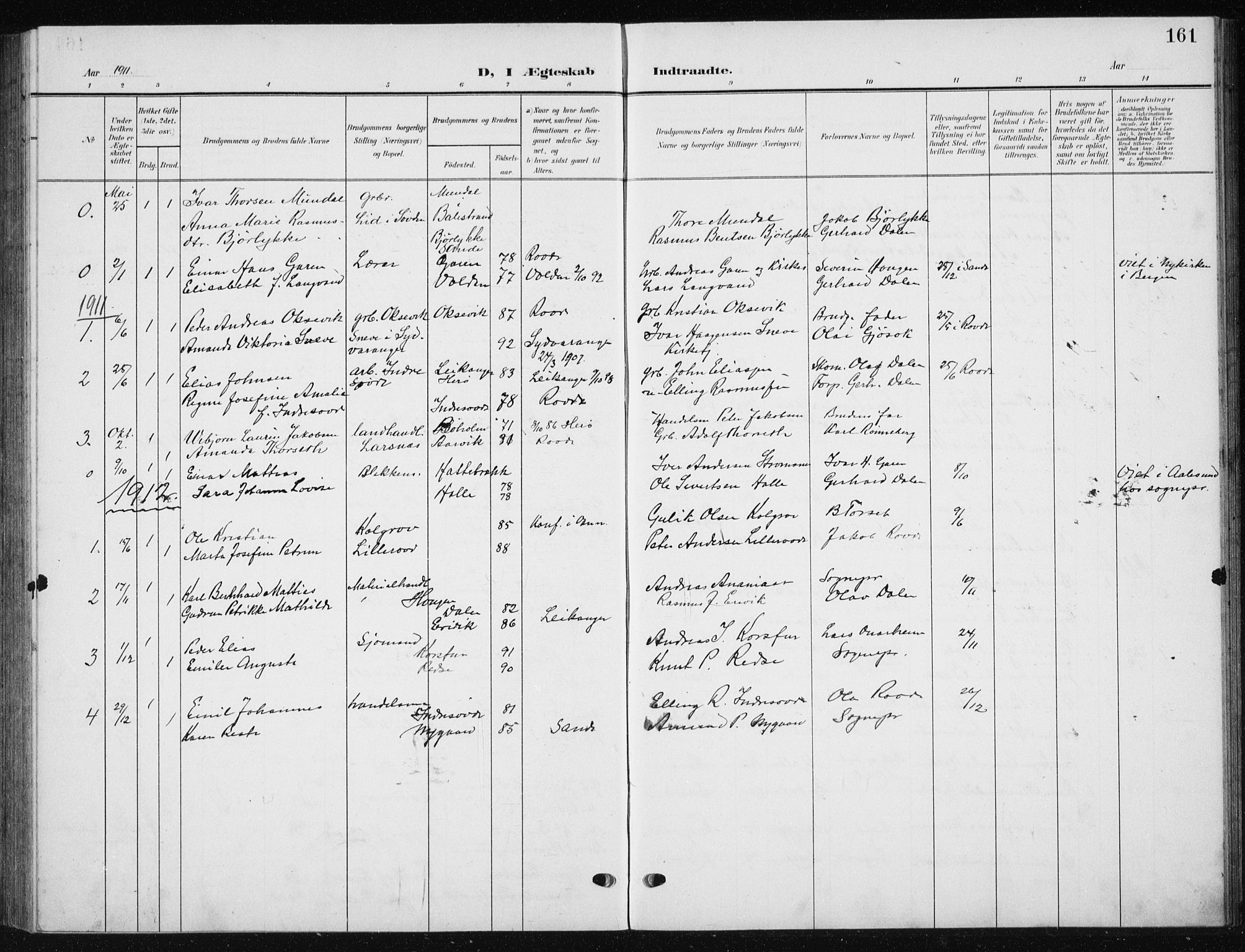 Ministerialprotokoller, klokkerbøker og fødselsregistre - Møre og Romsdal, SAT/A-1454/504/L0061: Klokkerbok nr. 504C03, 1902-1940, s. 161