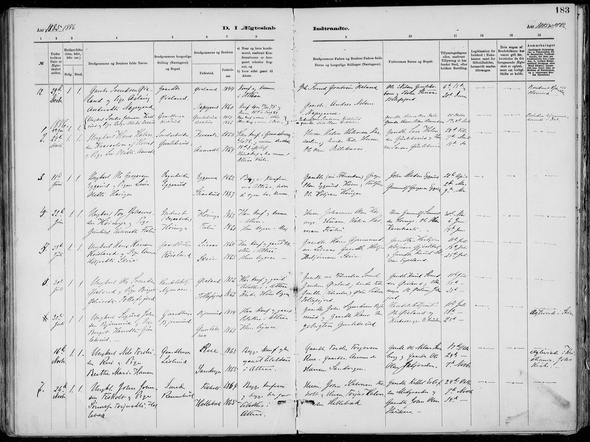 Tinn kirkebøker, AV/SAKO-A-308/F/Fa/L0007: Ministerialbok nr. I 7, 1878-1922, s. 183