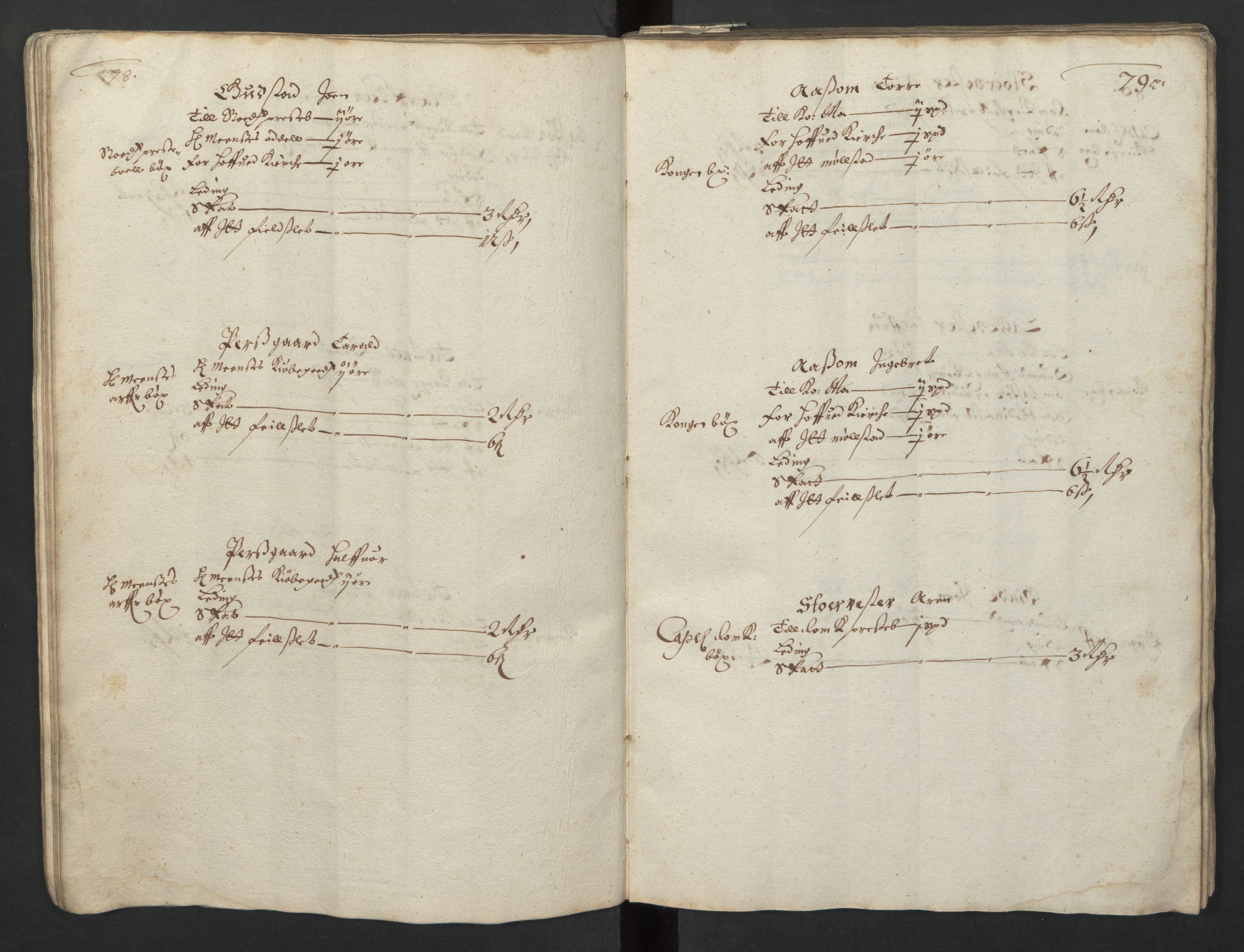 Rentekammeret inntil 1814, Realistisk ordnet avdeling, RA/EA-4070/L/L0029/0001: Trondheim lagdømme: / Alminnelig jordebok og skattemanntall - Inderøy, 1661, s. 78-79