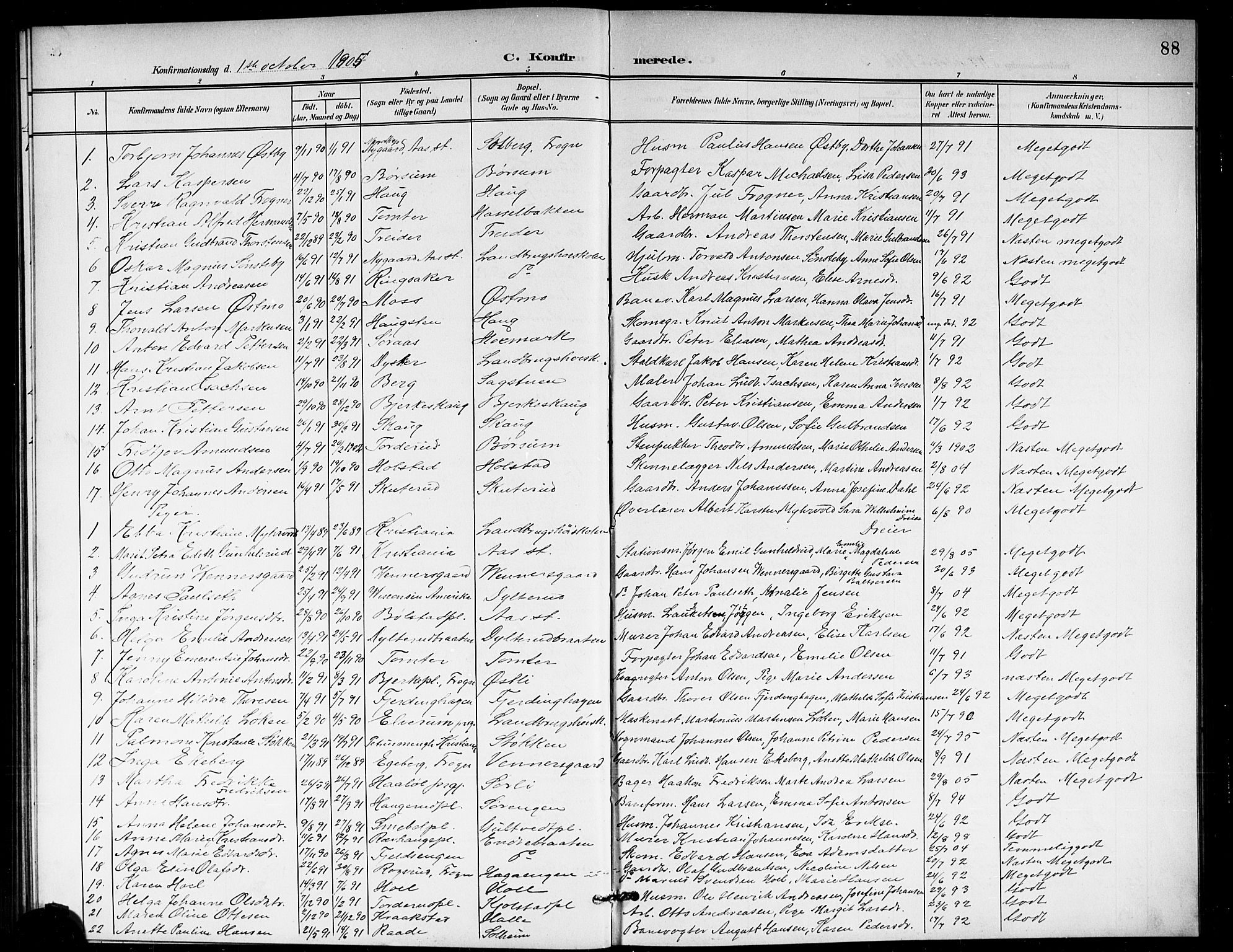 Ås prestekontor Kirkebøker, AV/SAO-A-10894/G/Ga/L0004: Klokkerbok nr. I 4, 1901-1915, s. 88
