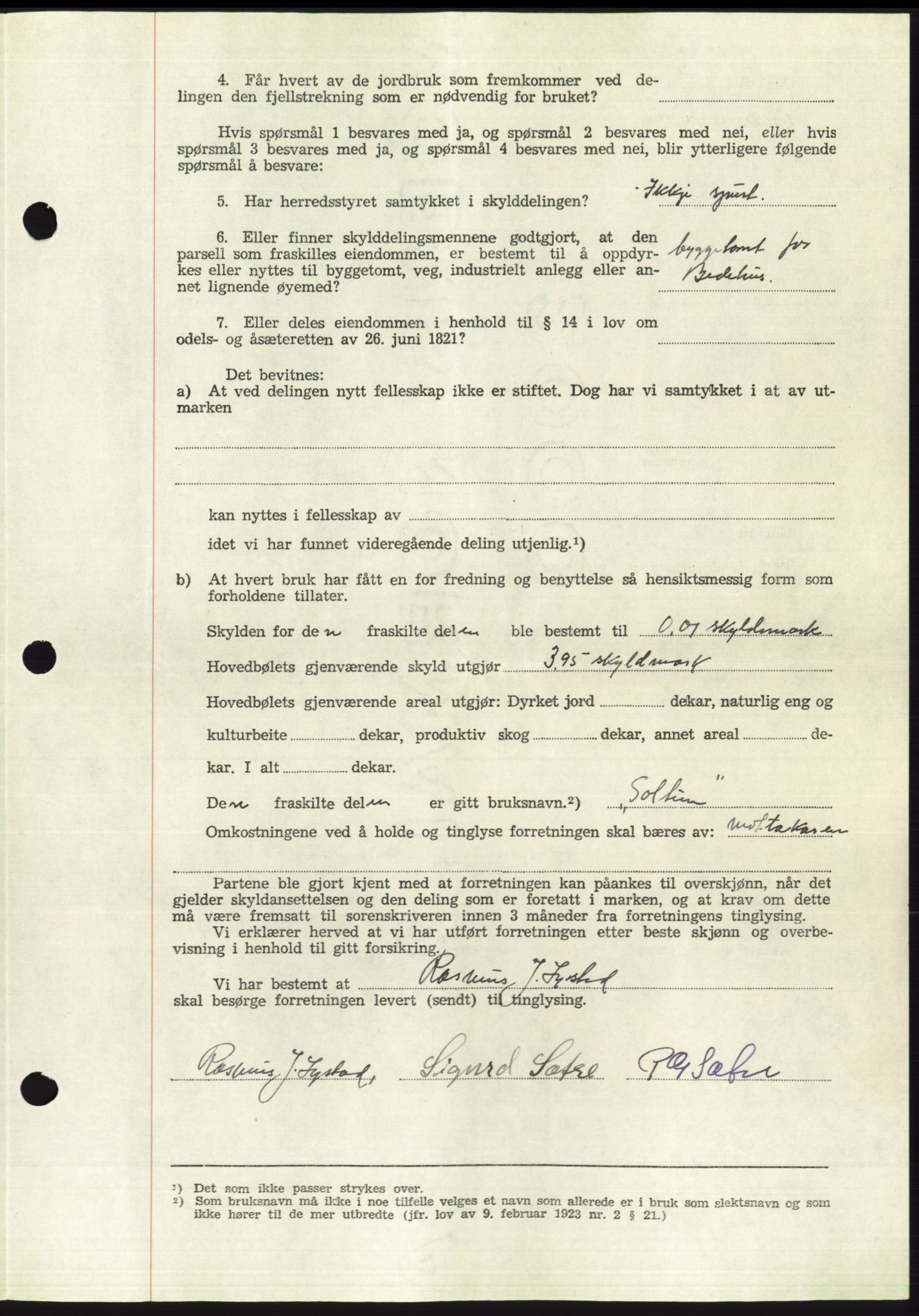 Søre Sunnmøre sorenskriveri, AV/SAT-A-4122/1/2/2C/L0110: Pantebok nr. 36A, 1958-1958, Dagboknr: 2071/1958