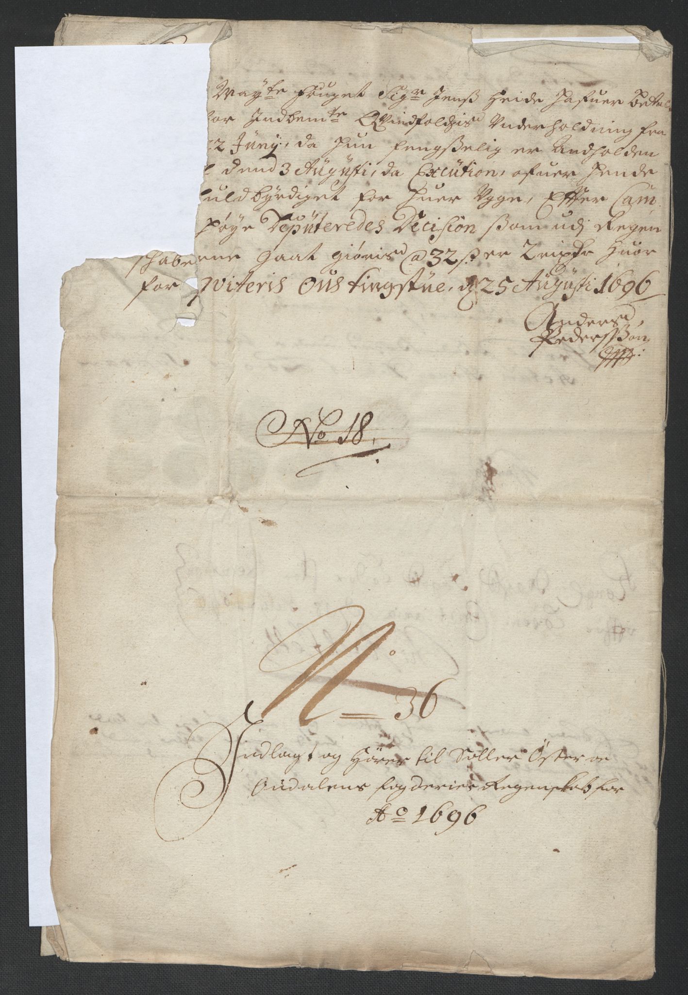 Rentekammeret inntil 1814, Reviderte regnskaper, Fogderegnskap, RA/EA-4092/R13/L0834: Fogderegnskap Solør, Odal og Østerdal, 1696, s. 363