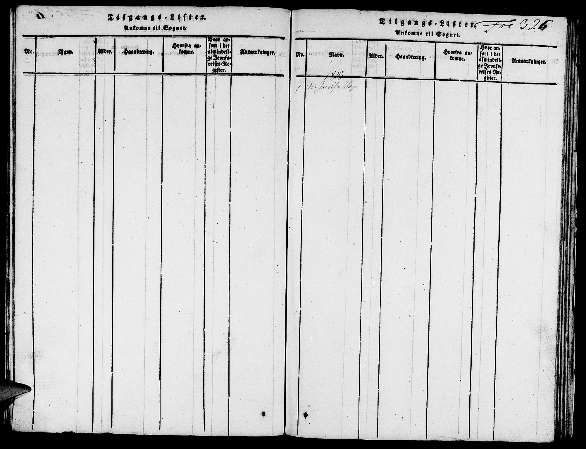 Skjold sokneprestkontor, SAST/A-101847/H/Ha/Hab/L0001: Klokkerbok nr. B 1, 1815-1835, s. 326
