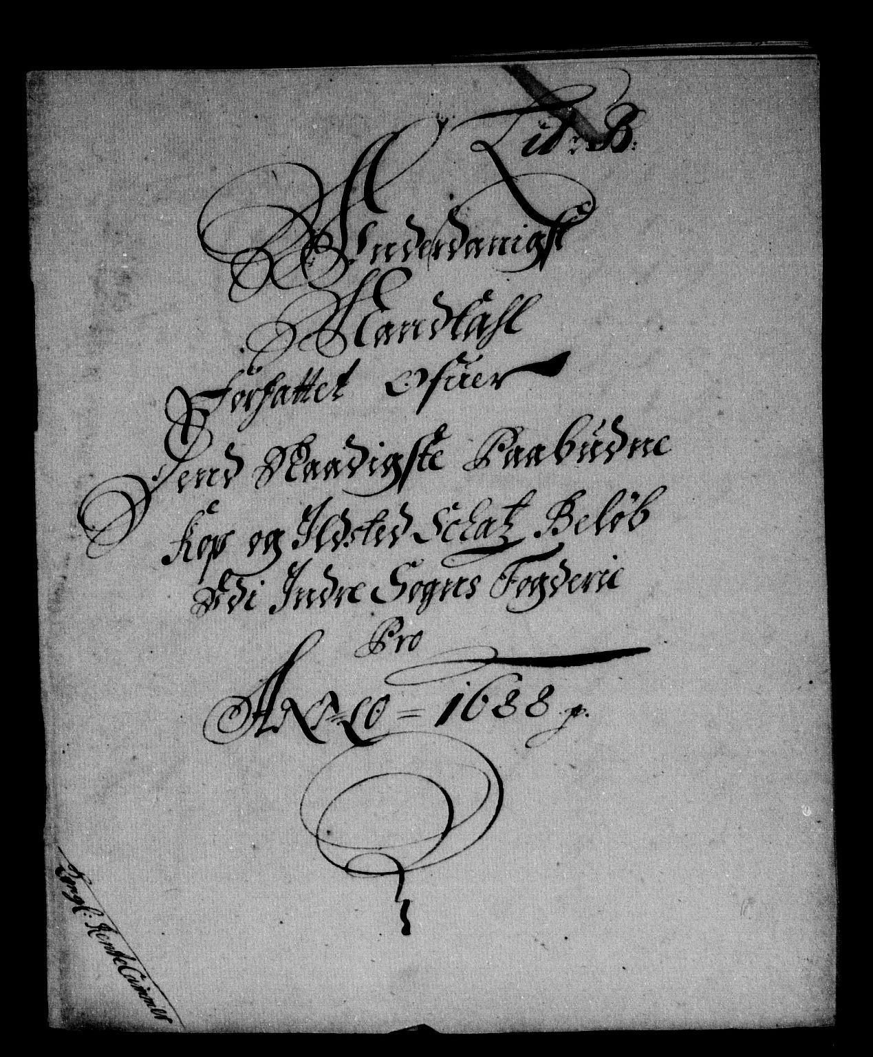 Rentekammeret inntil 1814, Reviderte regnskaper, Stiftamtstueregnskaper, Bergen stiftamt, RA/EA-6043/R/Rc/L0088: Bergen stiftamt, 1688