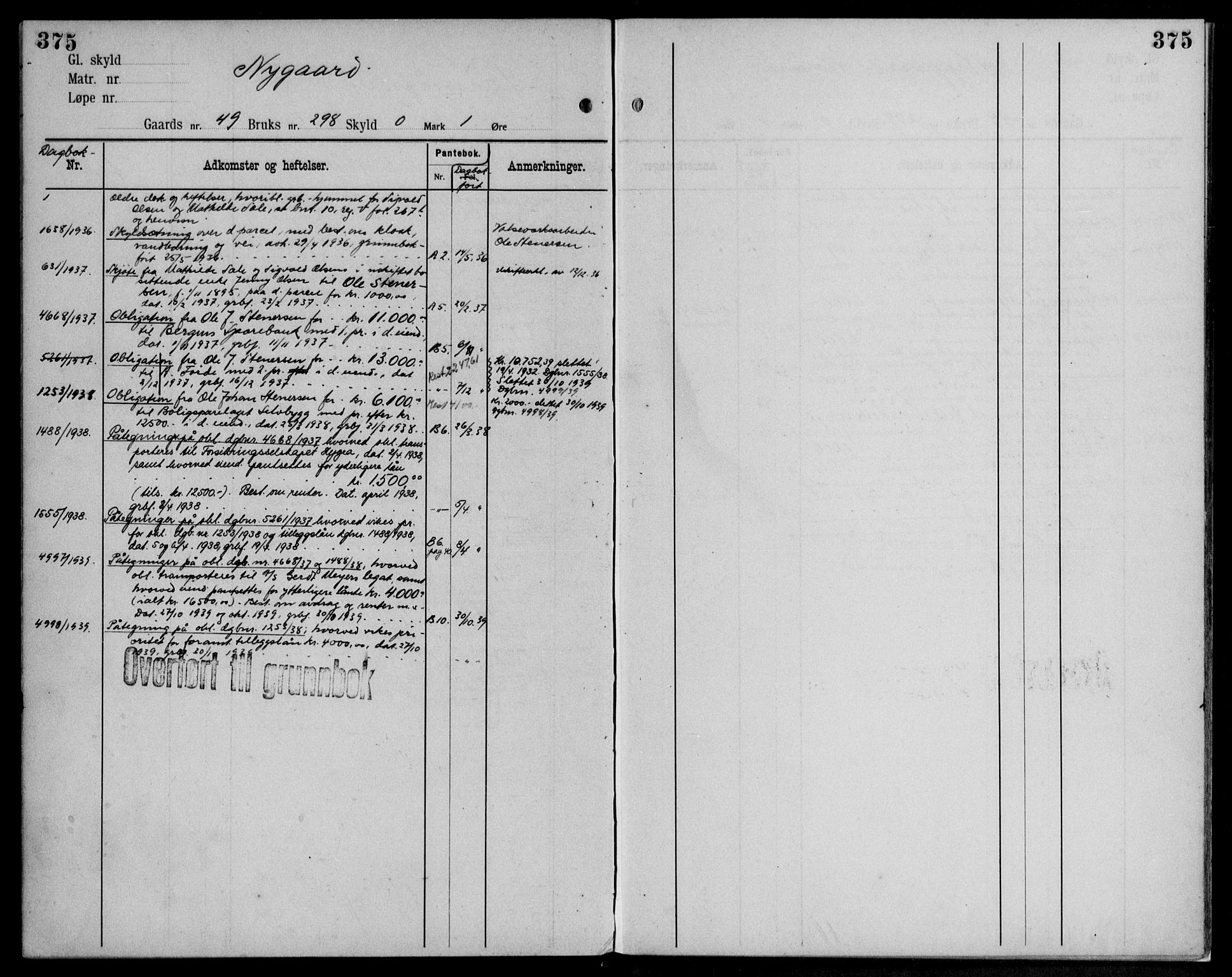 Midhordland sorenskriveri, AV/SAB-A-3001/1/G/Ga/Gab/L0112: Panteregister nr. II.A.b.112, s. 375