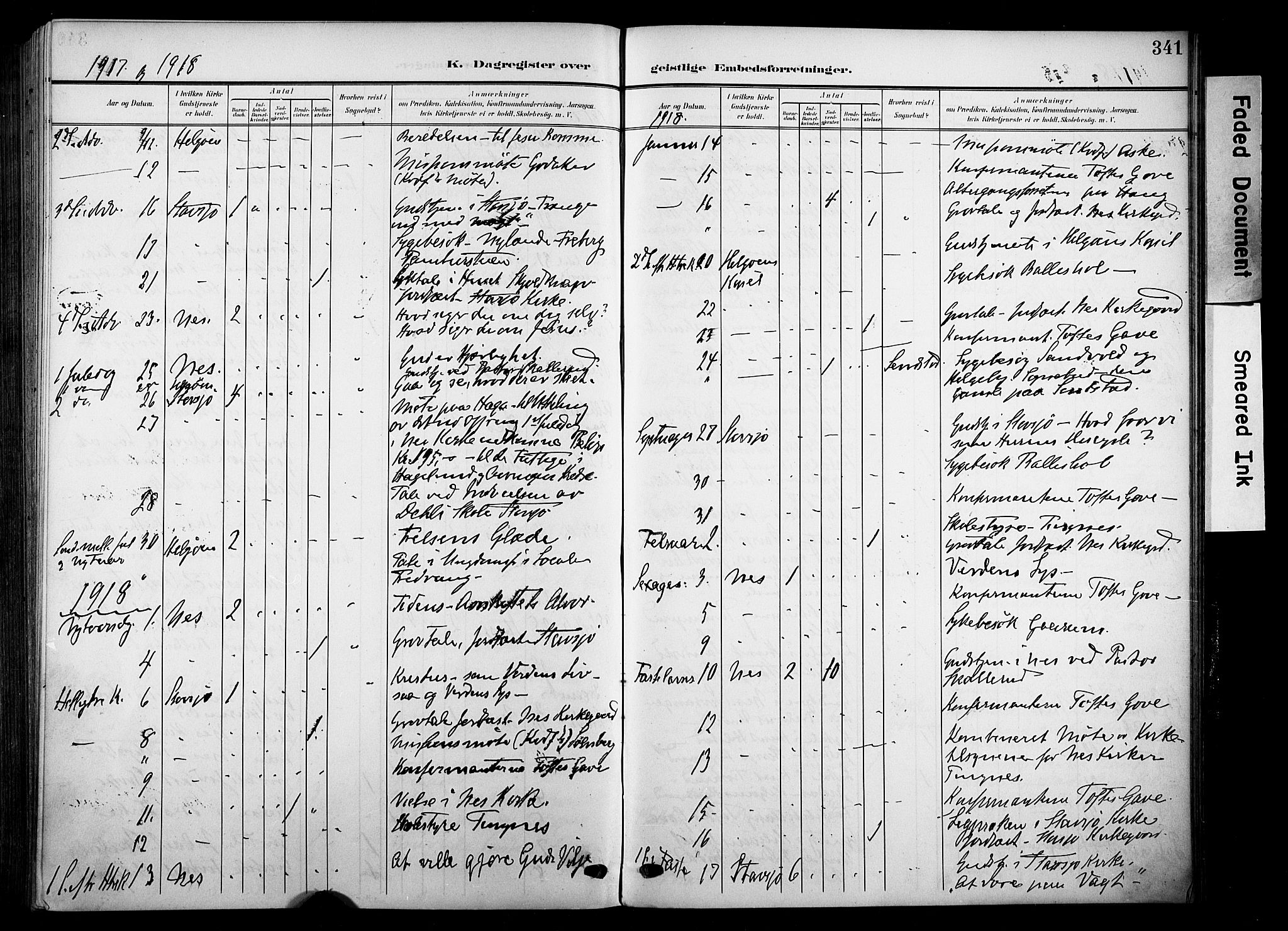 Nes prestekontor, Hedmark, AV/SAH-PREST-020/K/Ka/L0014: Ministerialbok nr. 14, 1906-1929, s. 341