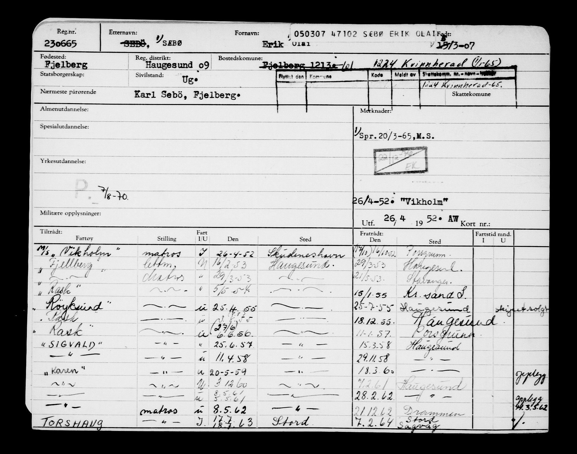 Direktoratet for sjømenn, AV/RA-S-3545/G/Gb/L0070: Hovedkort, 1907, s. 69