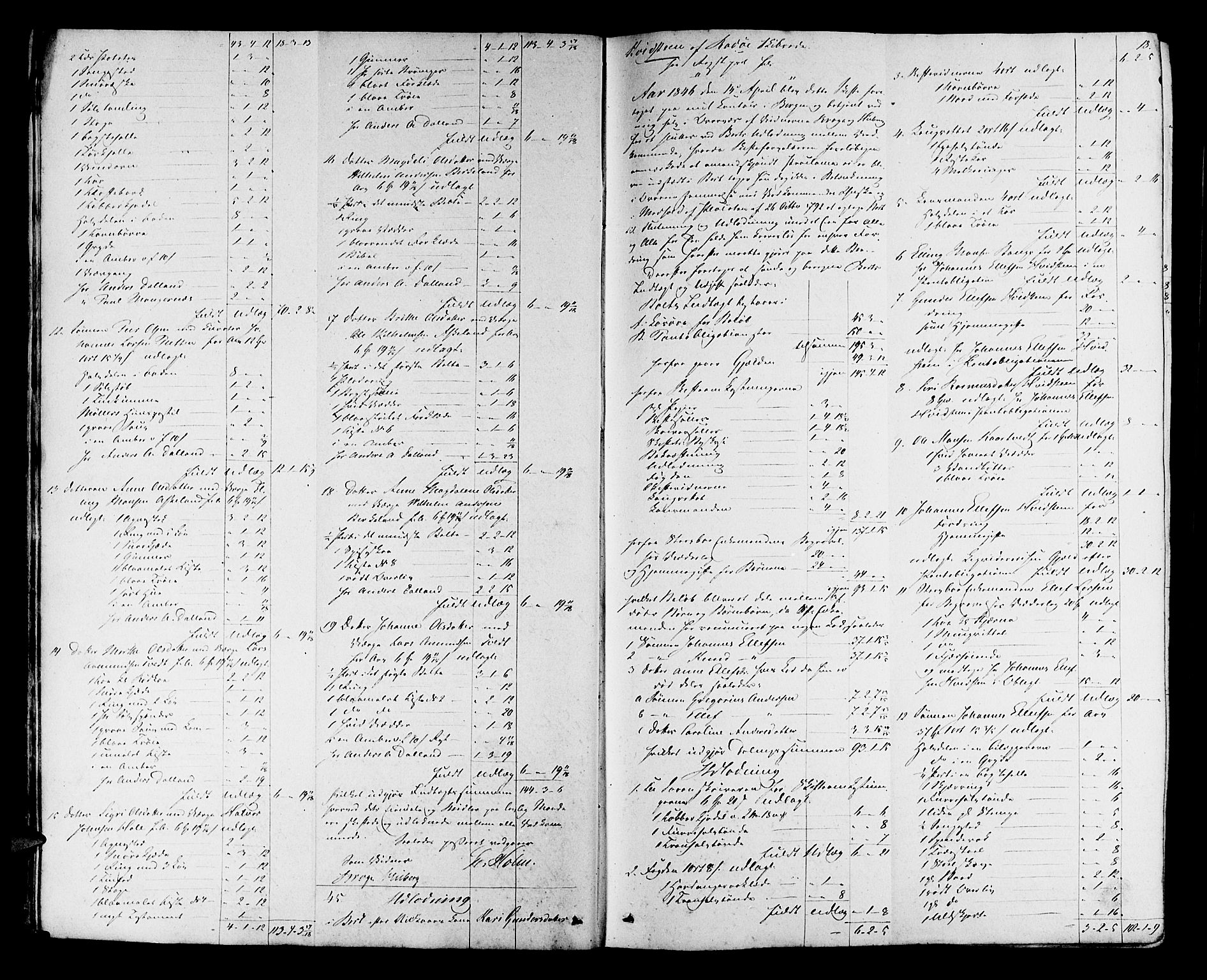Nordhordland sorenskrivar, AV/SAB-A-2901/1/H/Hd/Hda/L0003: Skifteutlodningsprotokollar, 1846-1851, s. 17b-18a