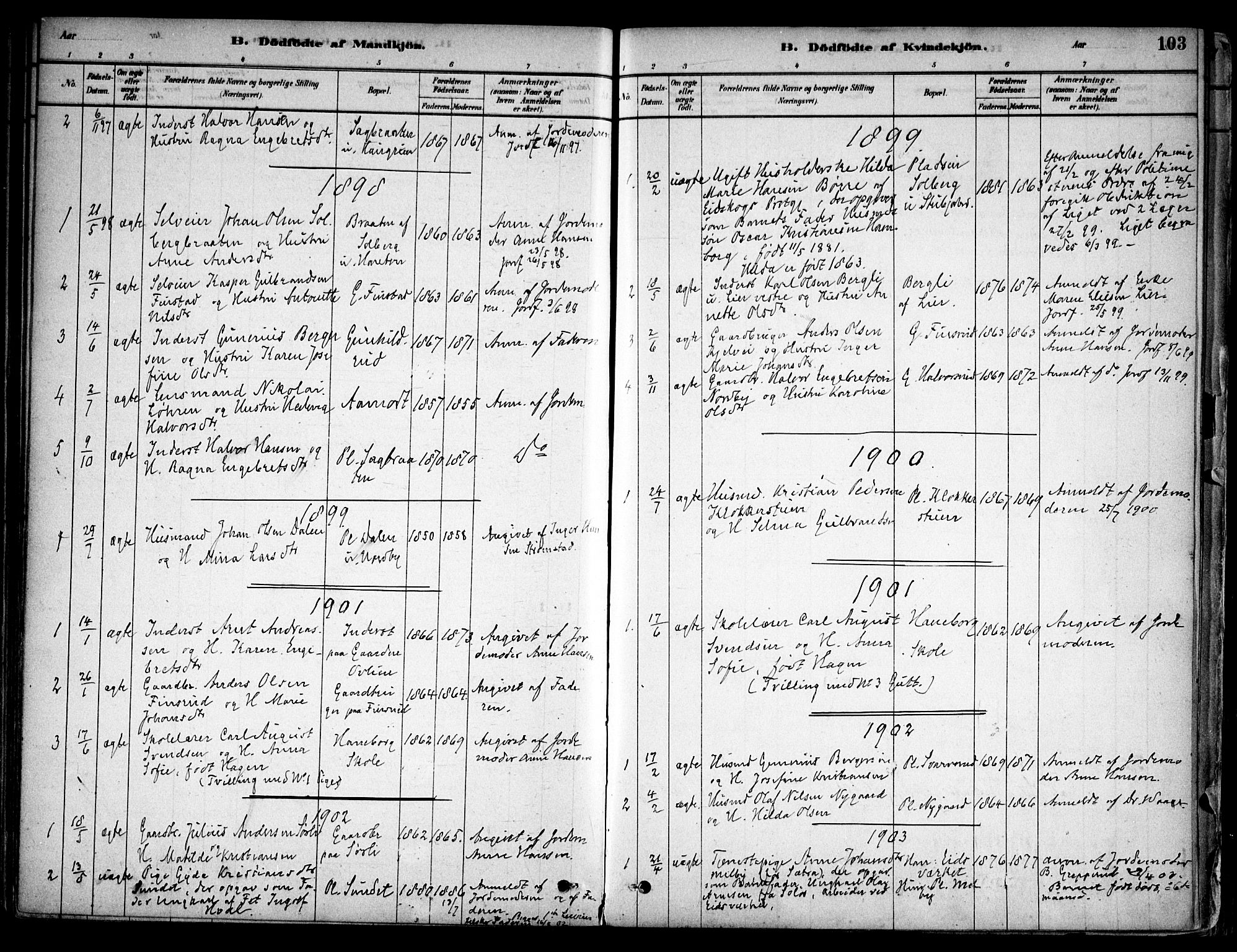 Aurskog prestekontor Kirkebøker, AV/SAO-A-10304a/F/Fa/L0008: Ministerialbok nr. I 8, 1878-1937, s. 103