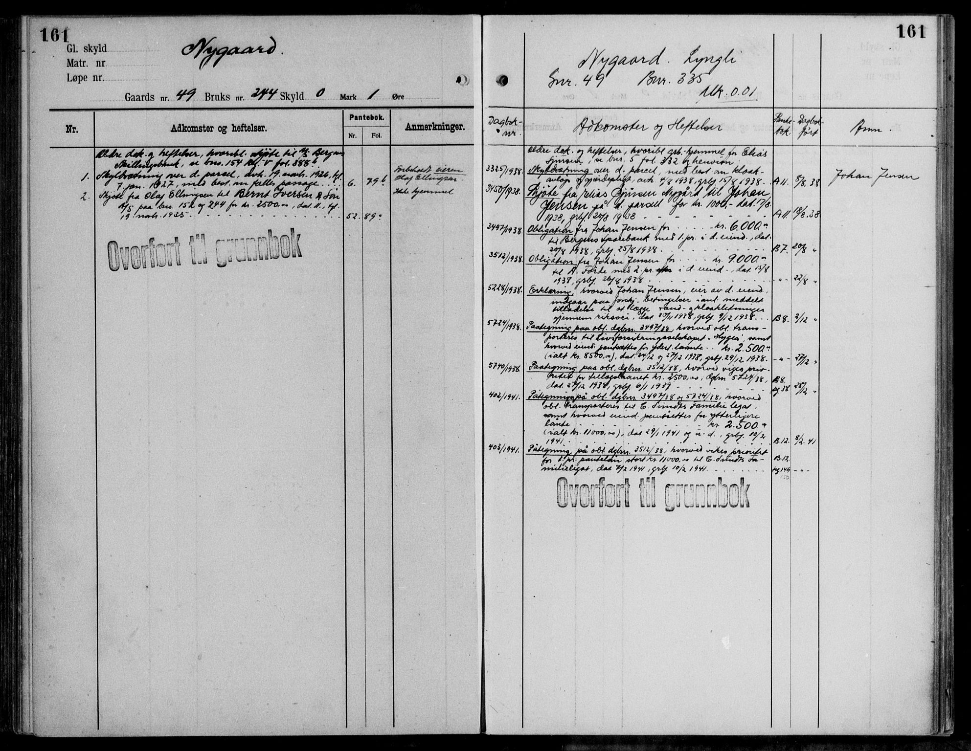 Midhordland sorenskriveri, AV/SAB-A-3001/1/G/Ga/Gab/L0111: Panteregister nr. II.A.b.111, s. 161