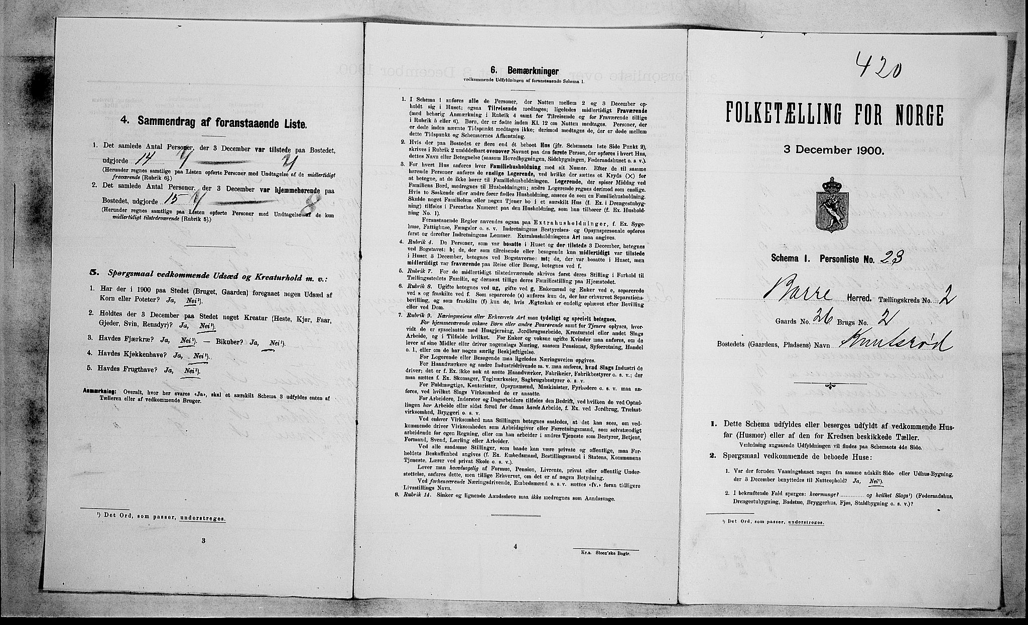 RA, Folketelling 1900 for 0717 Borre herred, 1900, s. 306