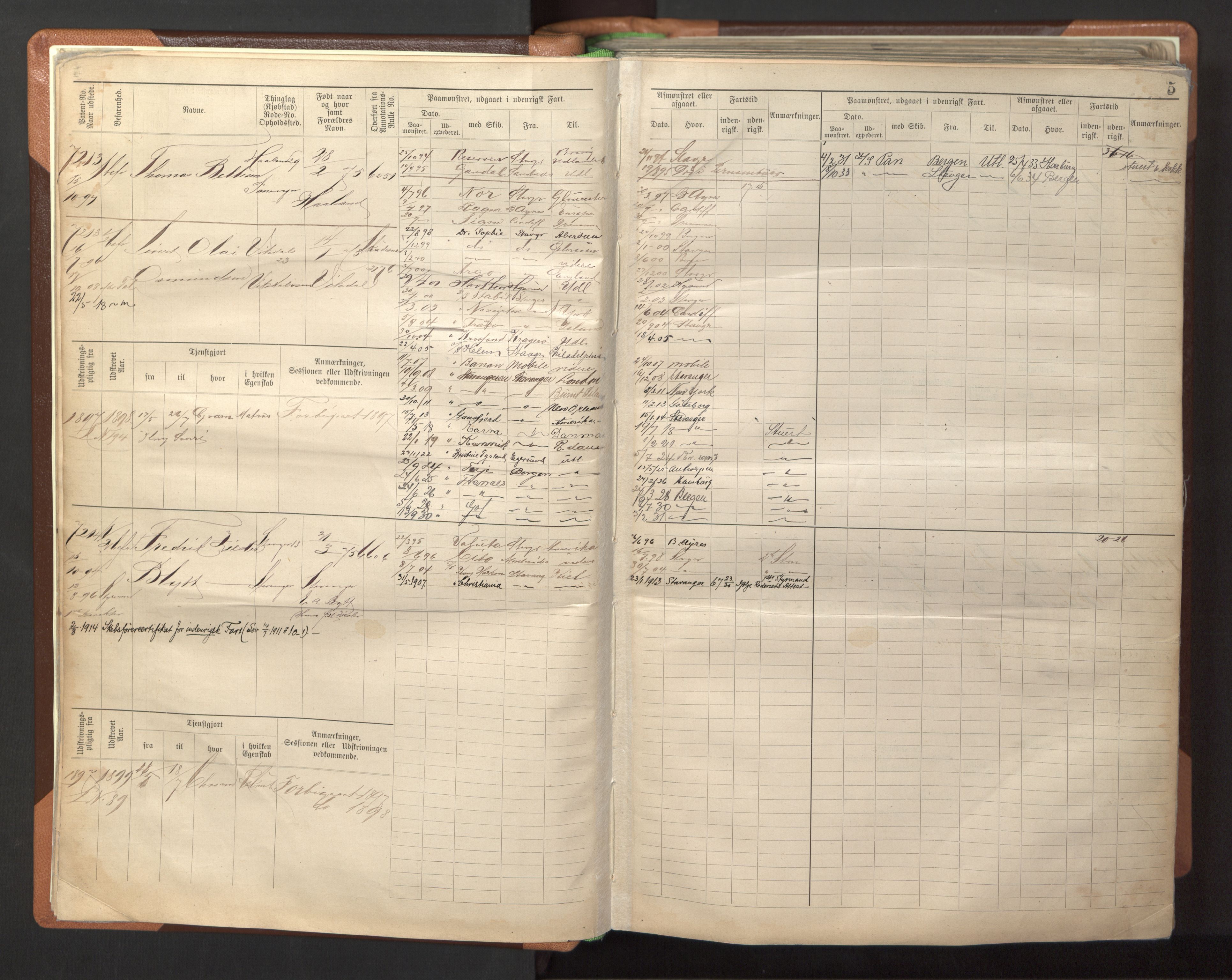 Stavanger sjømannskontor, AV/SAST-A-102006/F/Fb/Fbb/L0022: Sjøfartshovedrulle patnentnr. 7205-8160 (dublett), 1894, s. 8