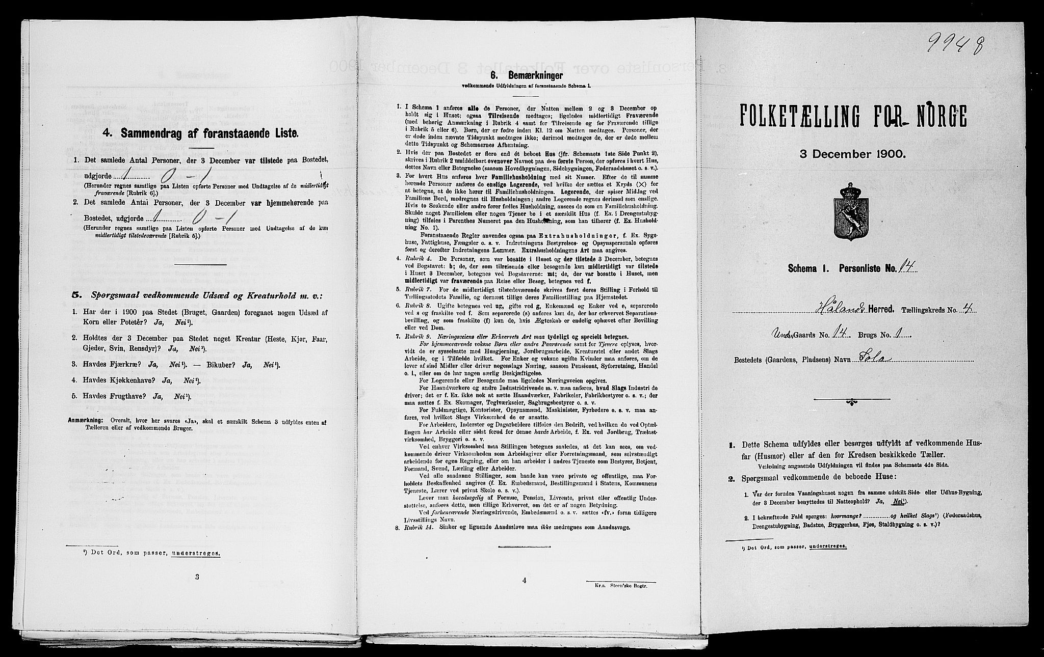 SAST, Folketelling 1900 for 1124 Haaland herred, 1900, s. 631