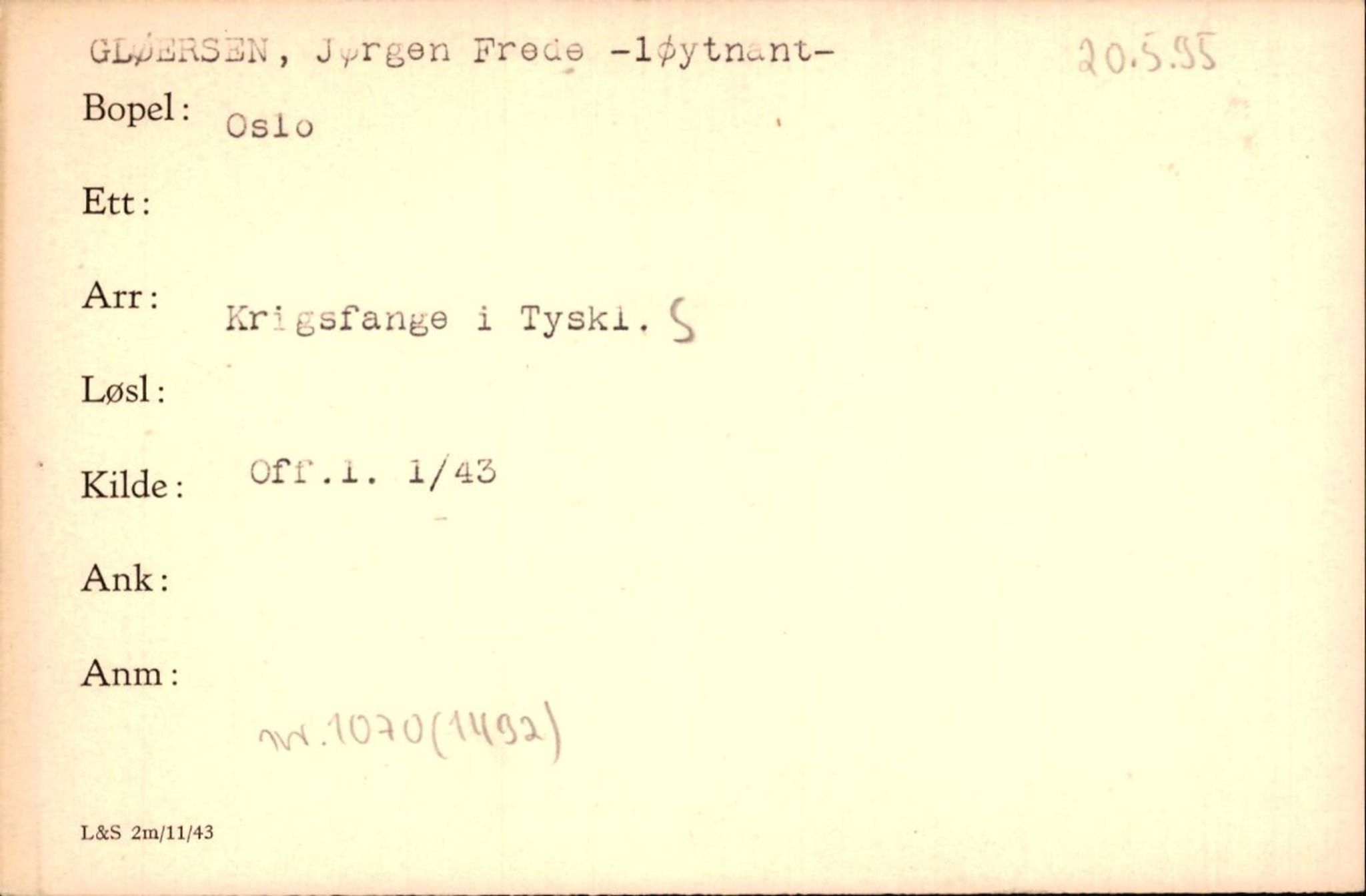 Forsvaret, Forsvarets krigshistoriske avdeling, AV/RA-RAFA-2017/Y/Yf/L0200: II-C-11-2102  -  Norske krigsfanger i Tyskland, 1940-1945, s. 347