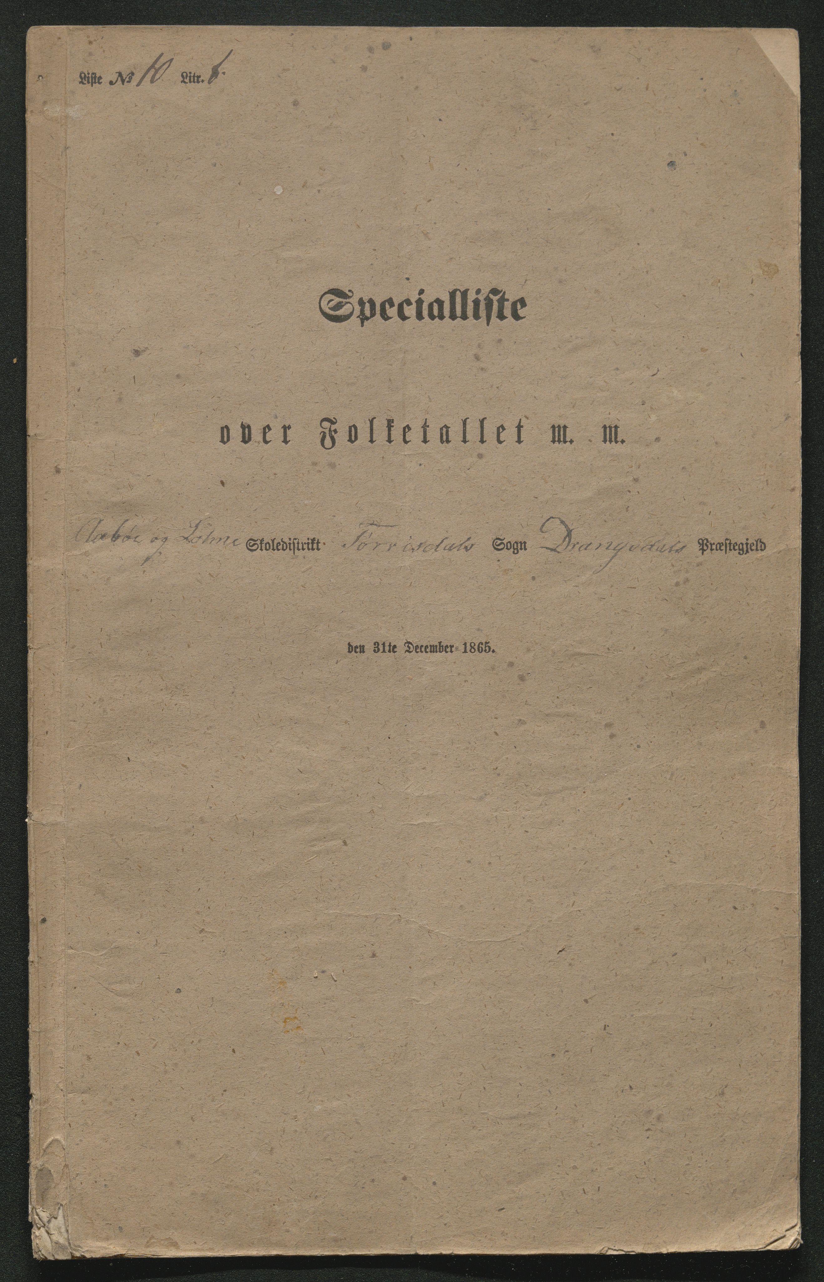 SAKO, Fantetellingen i Drangedal 1865, 1865, s. 163