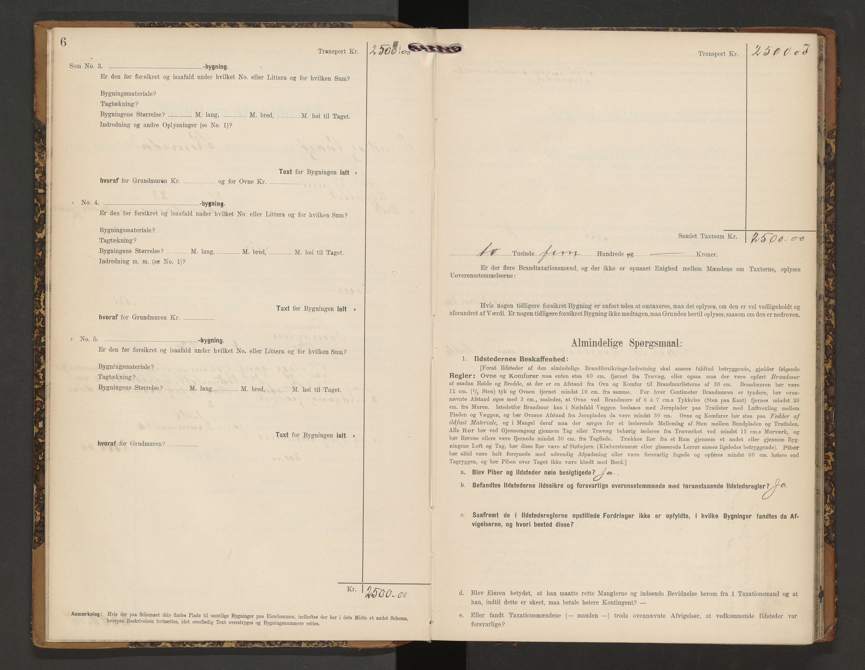 Norges Brannkasse Vågøy og Sund, AV/SAT-A-5504/Fb/L0002: Branntakstprotokoll, 1904-1913, s. 6-7