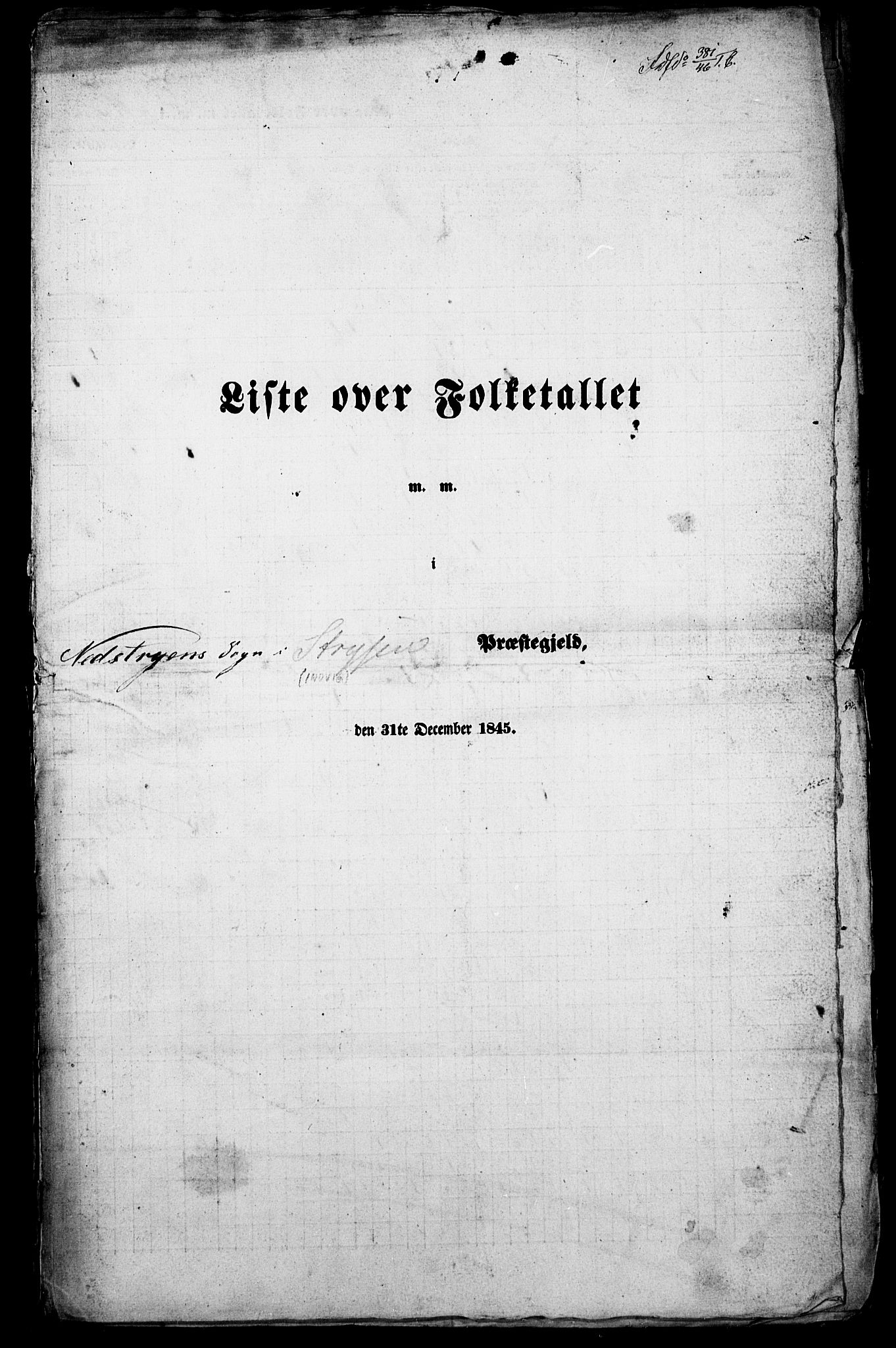 SAB, Folketelling 1845 for 1448P Stryn prestegjeld, 1845