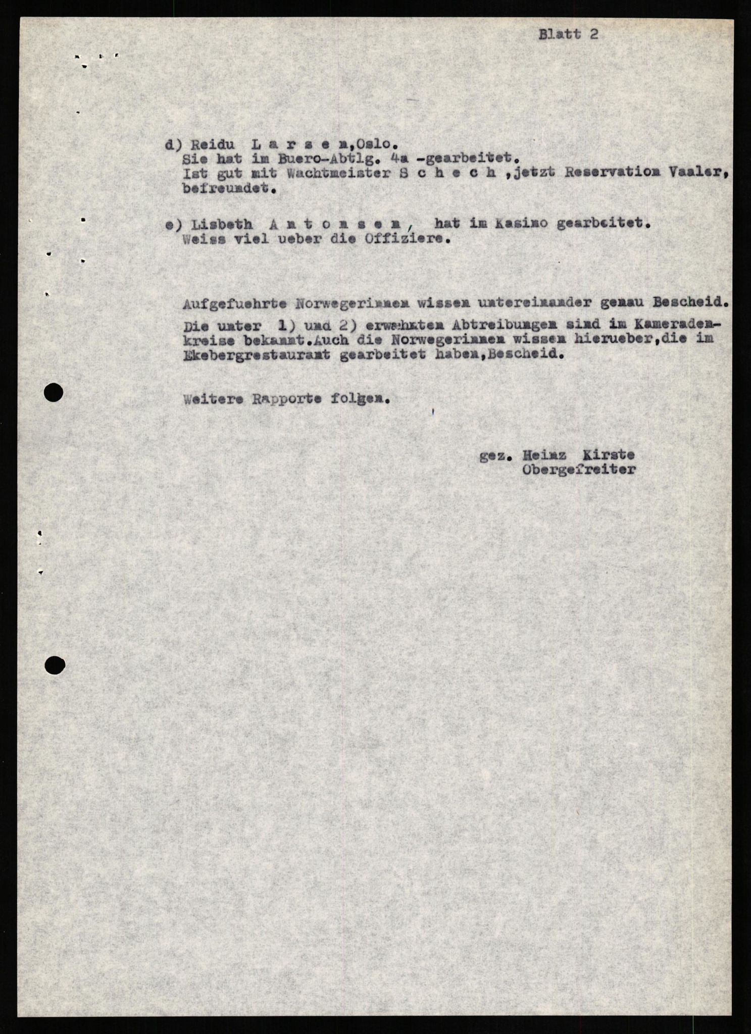 Forsvaret, Forsvarets overkommando II, AV/RA-RAFA-3915/D/Db/L0016: CI Questionaires. Tyske okkupasjonsstyrker i Norge. Tyskere., 1945-1946, s. 797