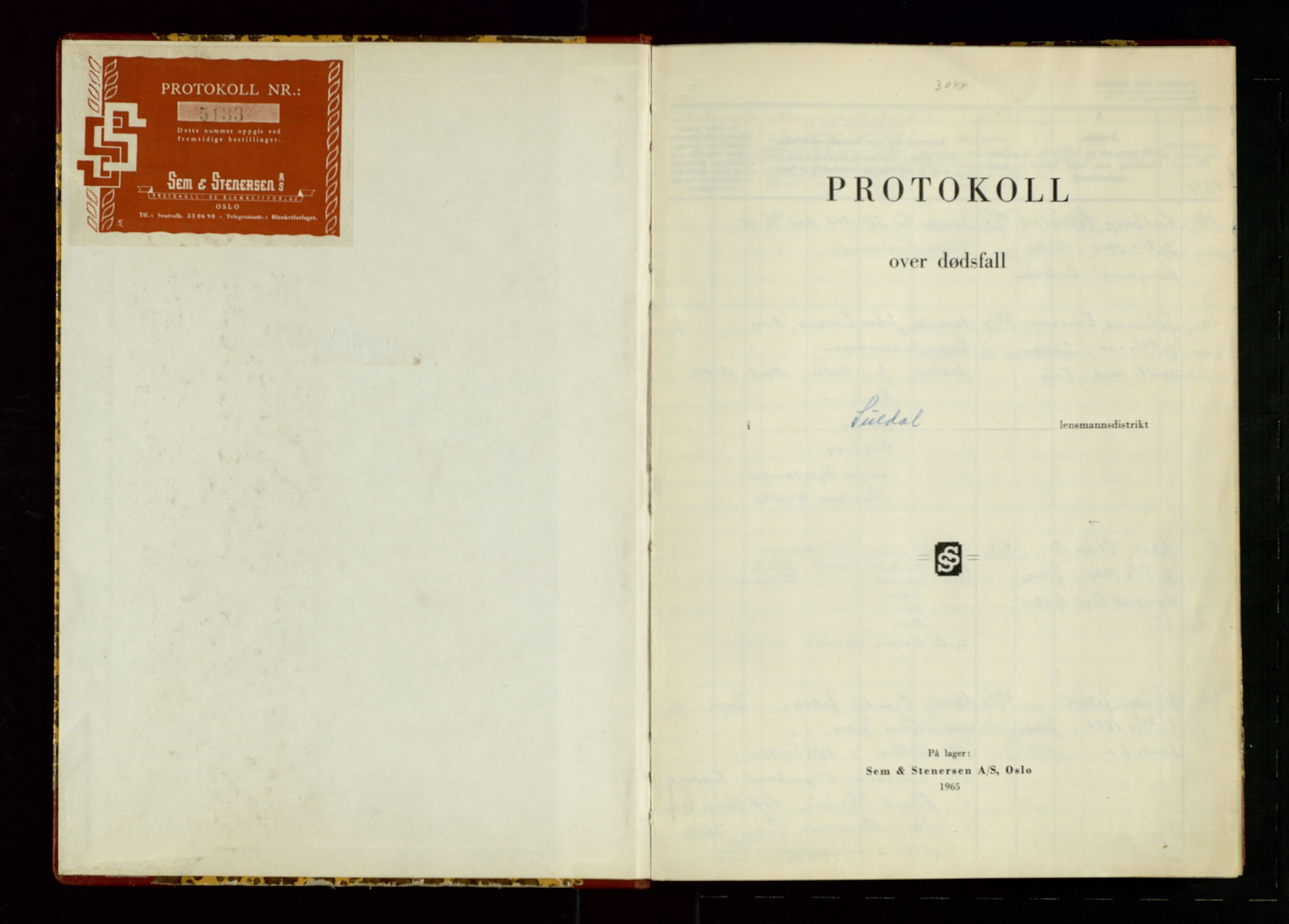 Suldal lensmannskontor, AV/SAST-A-100419/Gga/L0004: "Melde dødsfall - Suldal", 1971-1977