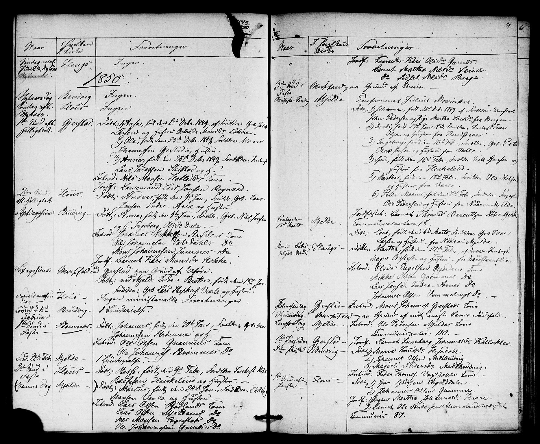 Haus sokneprestembete, AV/SAB-A-75601: Residerende kapellans bok nr. A 2, 1841-1850, s. 59