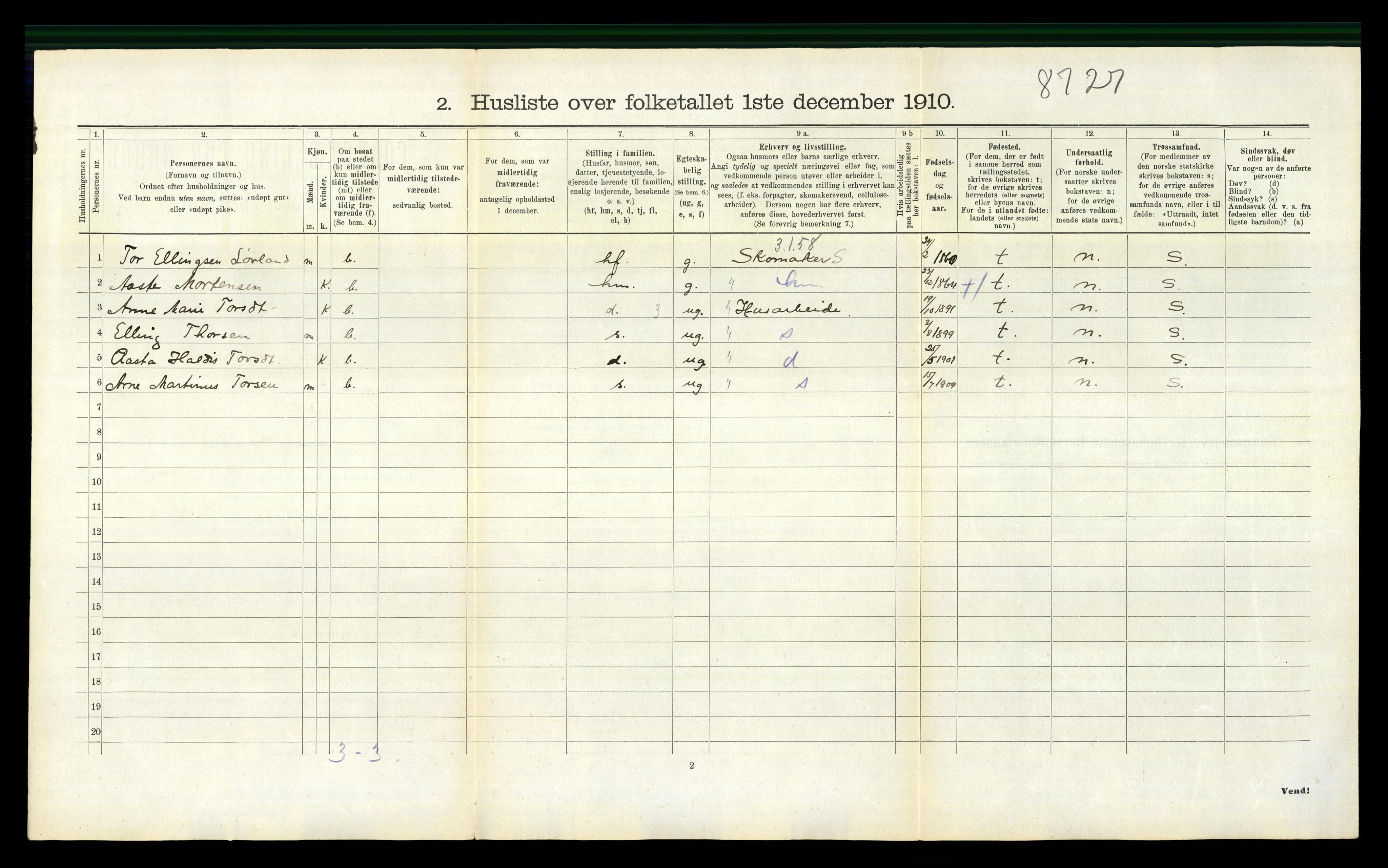 RA, Folketelling 1910 for 0817 Drangedal herred, 1910, s. 154