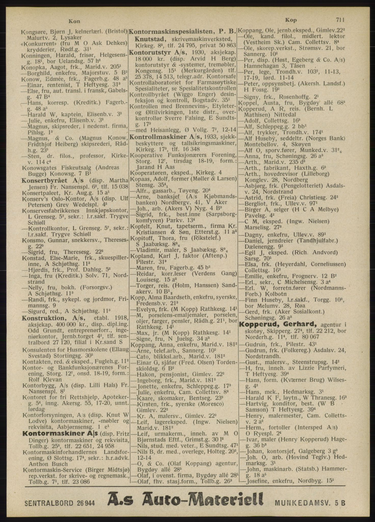 Kristiania/Oslo adressebok, PUBL/-, 1946, s. 711