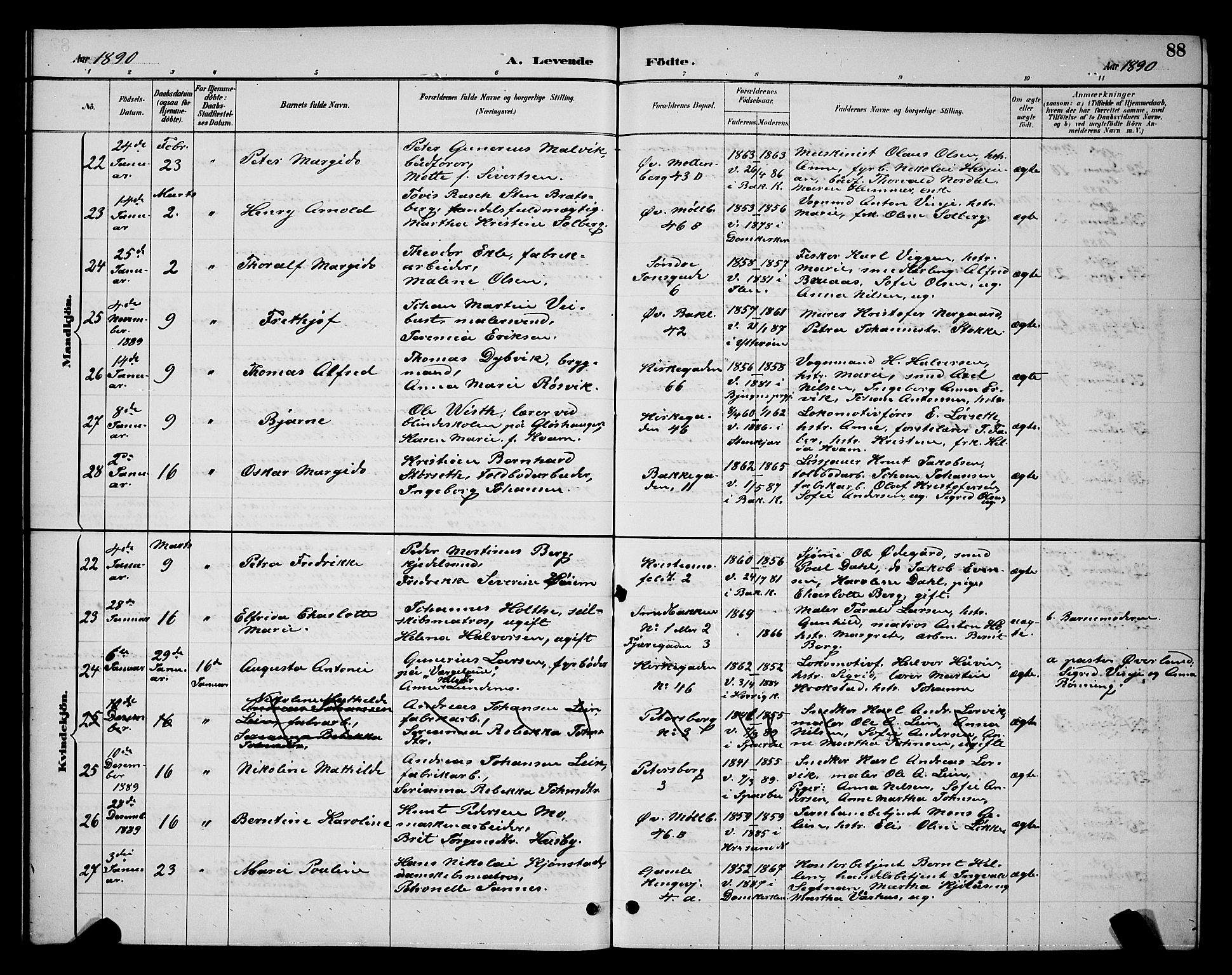 Ministerialprotokoller, klokkerbøker og fødselsregistre - Sør-Trøndelag, AV/SAT-A-1456/604/L0222: Klokkerbok nr. 604C05, 1886-1895, s. 88