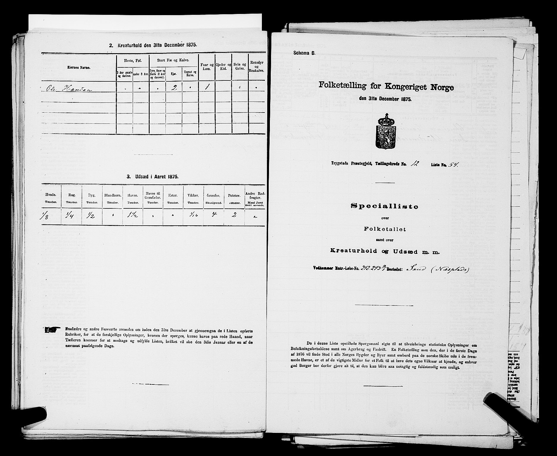 RA, Folketelling 1875 for 0122P Trøgstad prestegjeld, 1875, s. 1428