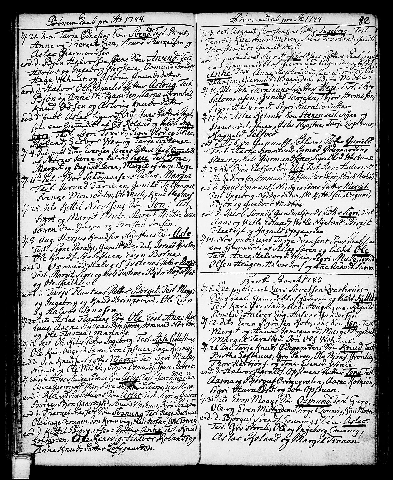 Vinje kirkebøker, AV/SAKO-A-312/F/Fa/L0002: Ministerialbok nr. I 2, 1767-1814, s. 82