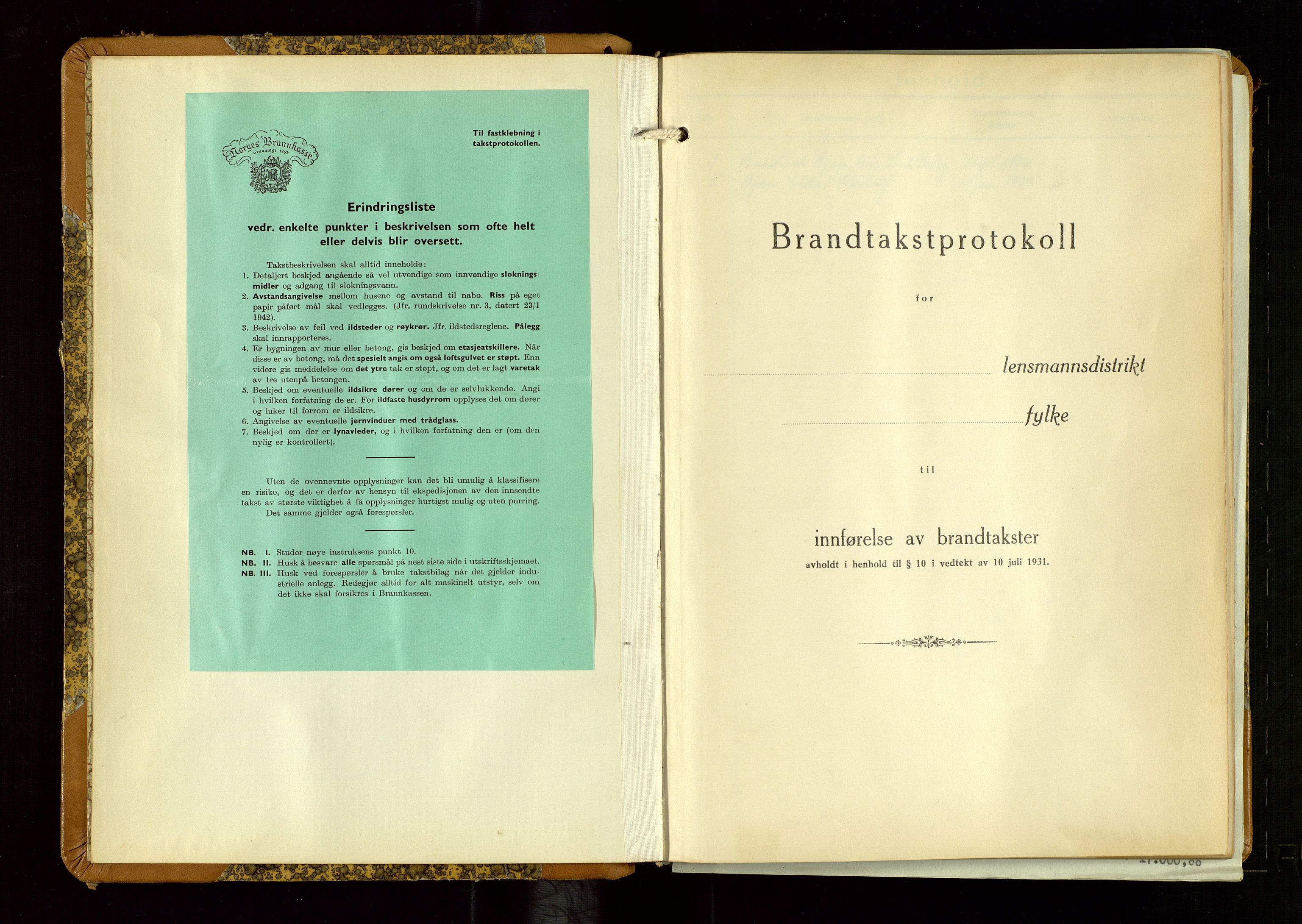 Sand lensmannskontor, AV/SAST-A-100415/Goc/L0002: "Brandtaxationsprotokol", 1936-1952