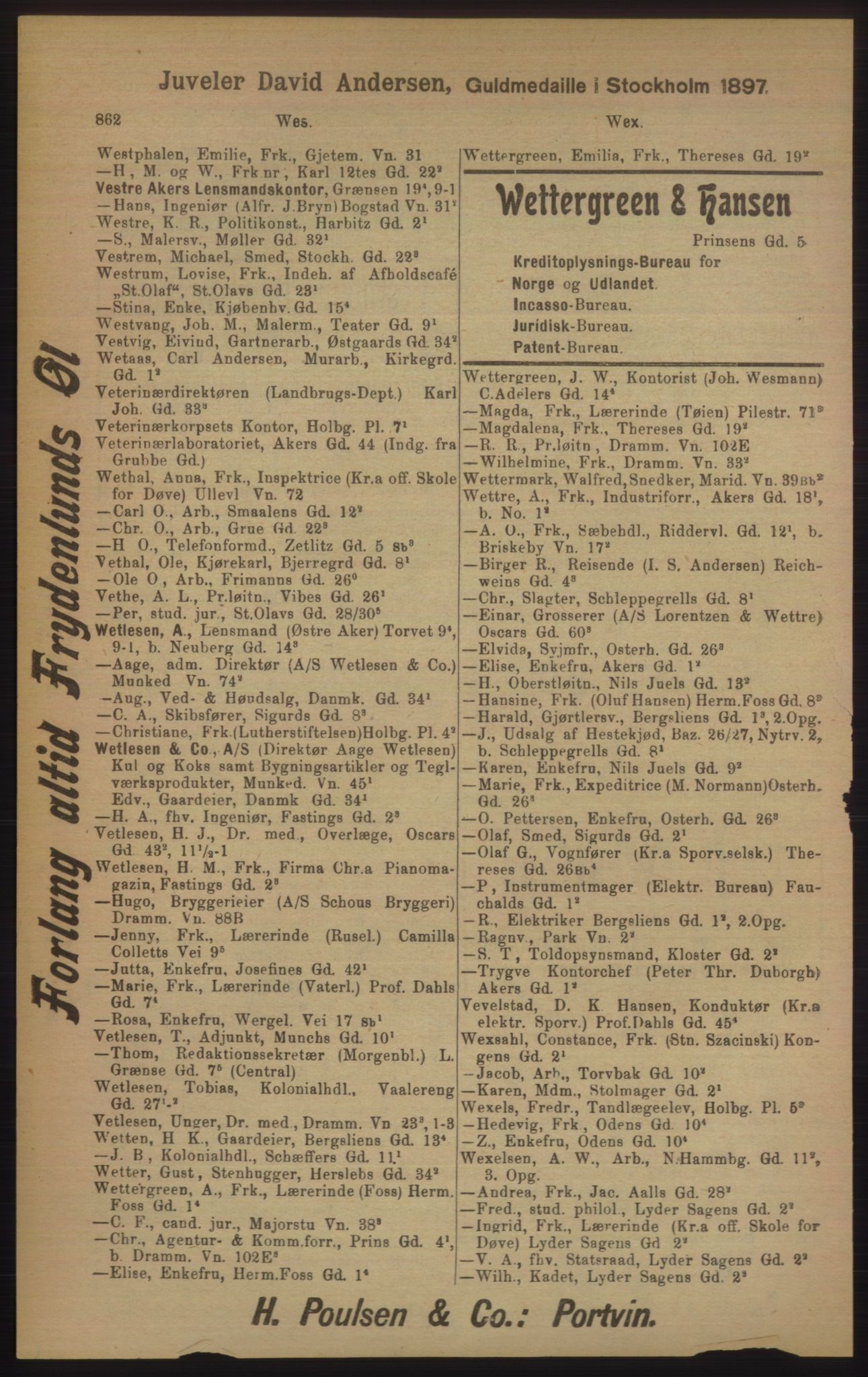 Kristiania/Oslo adressebok, PUBL/-, 1905, s. 862