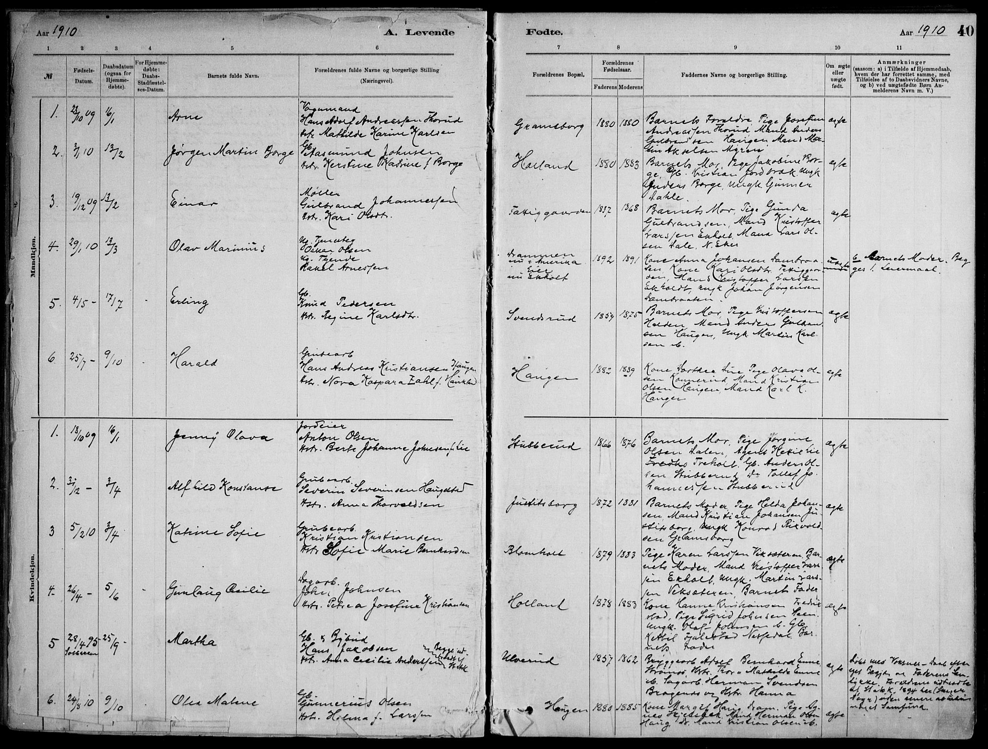 Skoger kirkebøker, AV/SAKO-A-59/F/Fb/L0001: Ministerialbok nr. II 1, 1885-1913, s. 40