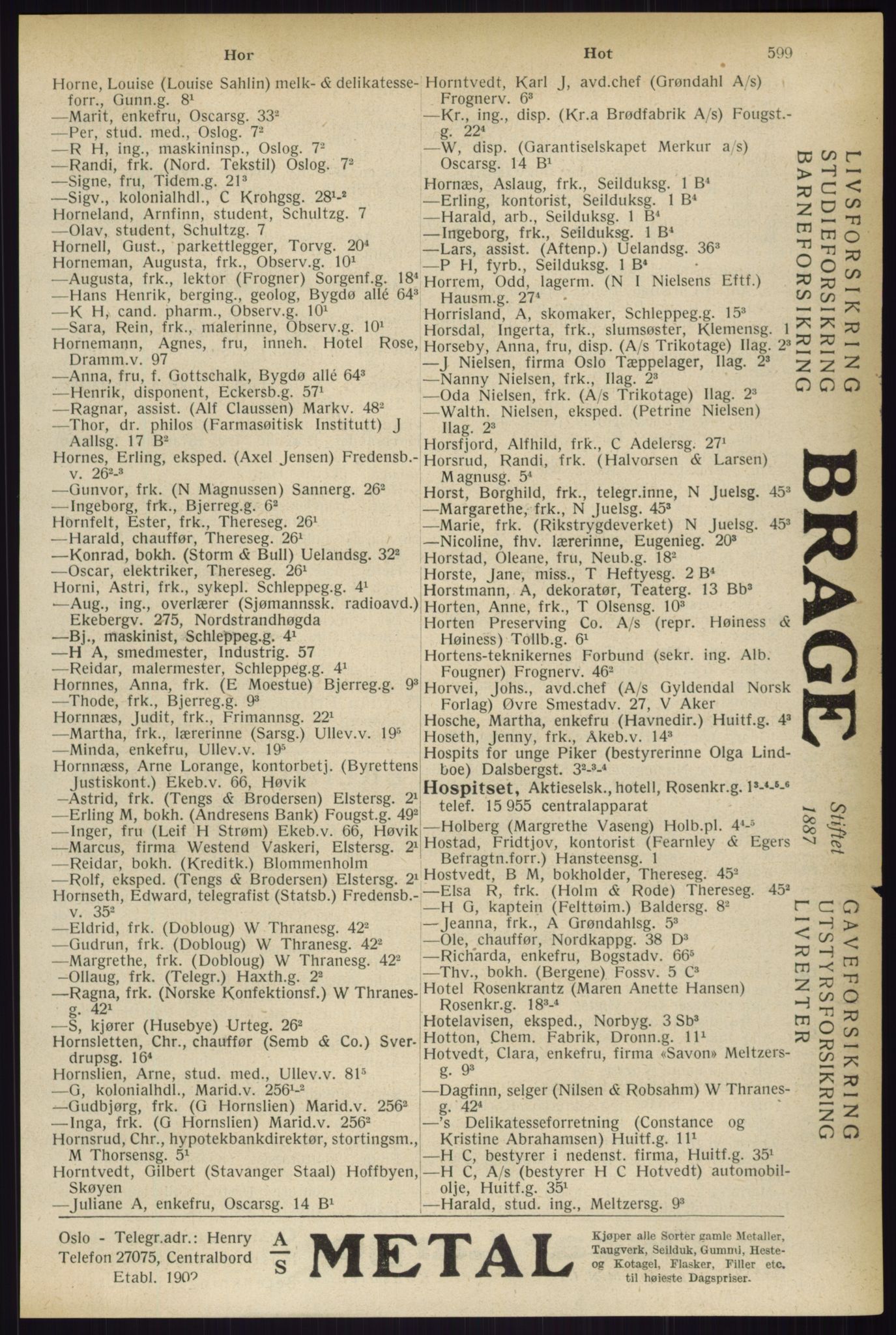 Kristiania/Oslo adressebok, PUBL/-, 1933, s. 599