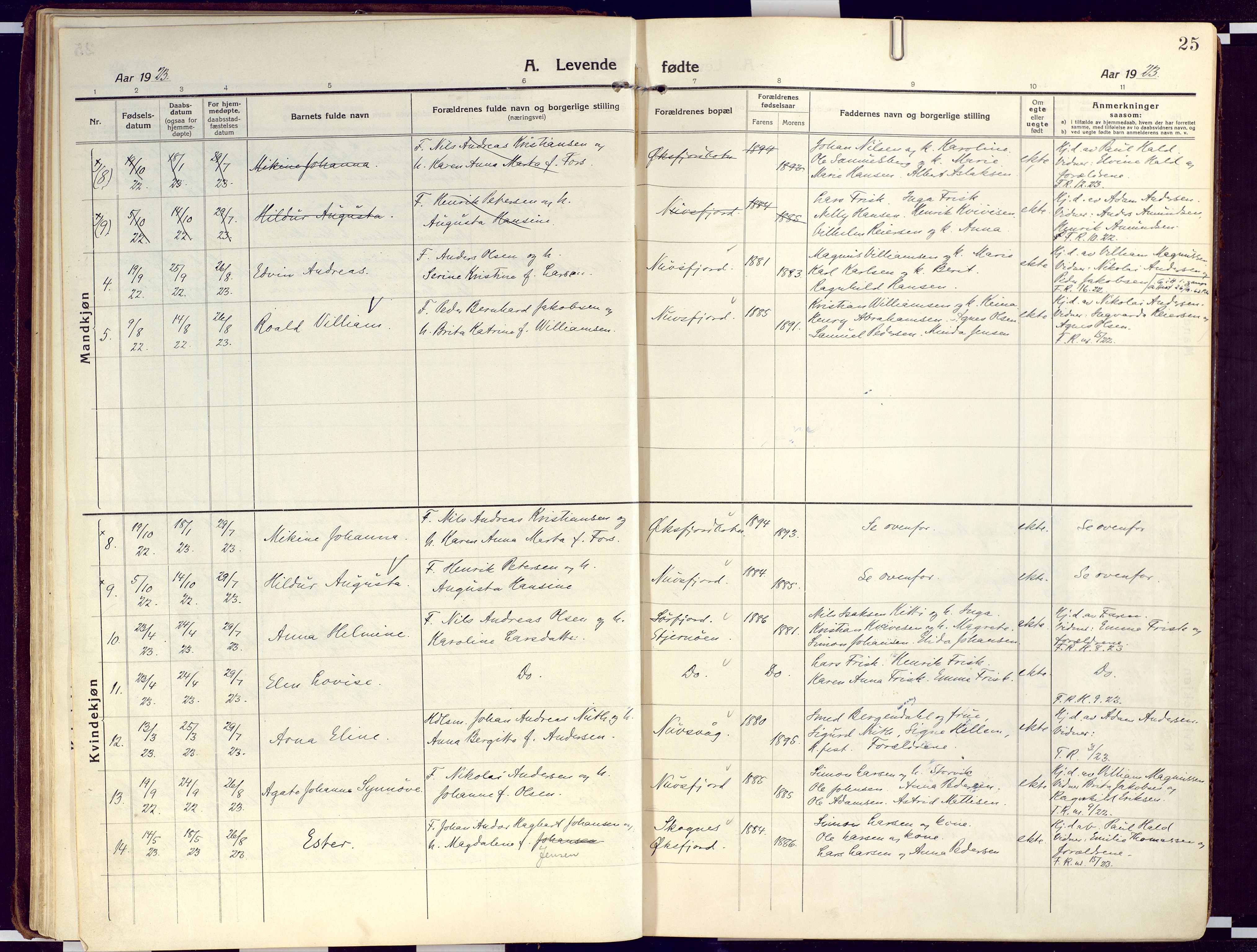 Loppa sokneprestkontor, AV/SATØ-S-1339/H/Ha/L0012kirke: Ministerialbok nr. 12, 1917-1932, s. 25