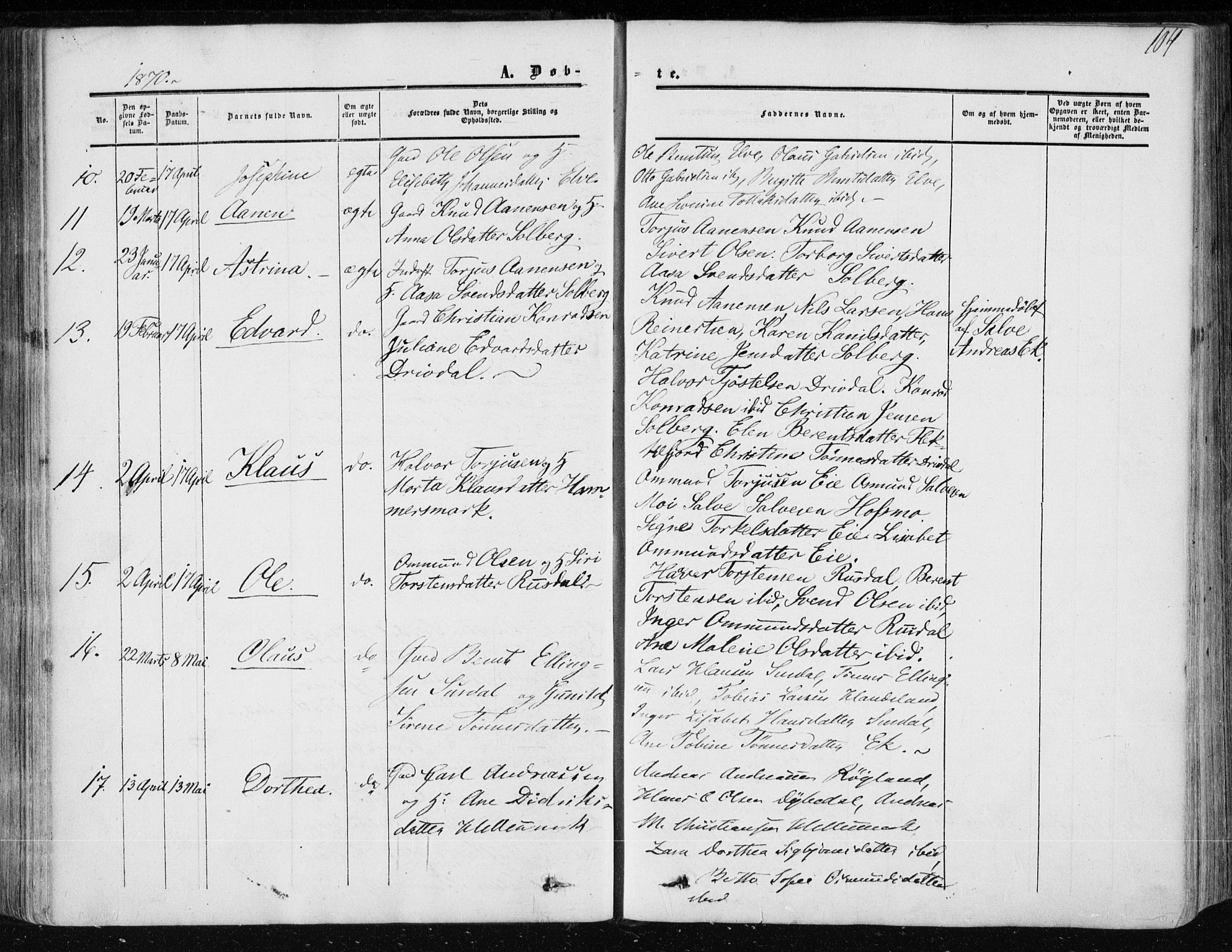 Lund sokneprestkontor, AV/SAST-A-101809/S06/L0009: Ministerialbok nr. A 8, 1853-1877, s. 104