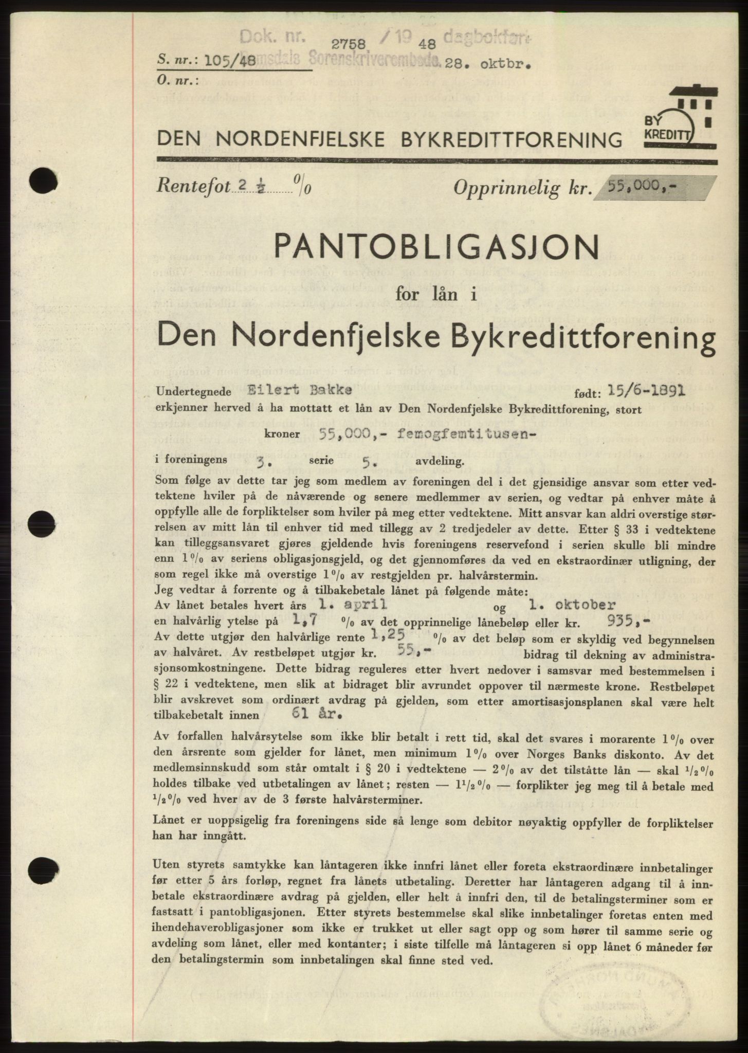 Romsdal sorenskriveri, SAT/A-4149/1/2/2C: Pantebok nr. B4, 1948-1949, Dagboknr: 2758/1948