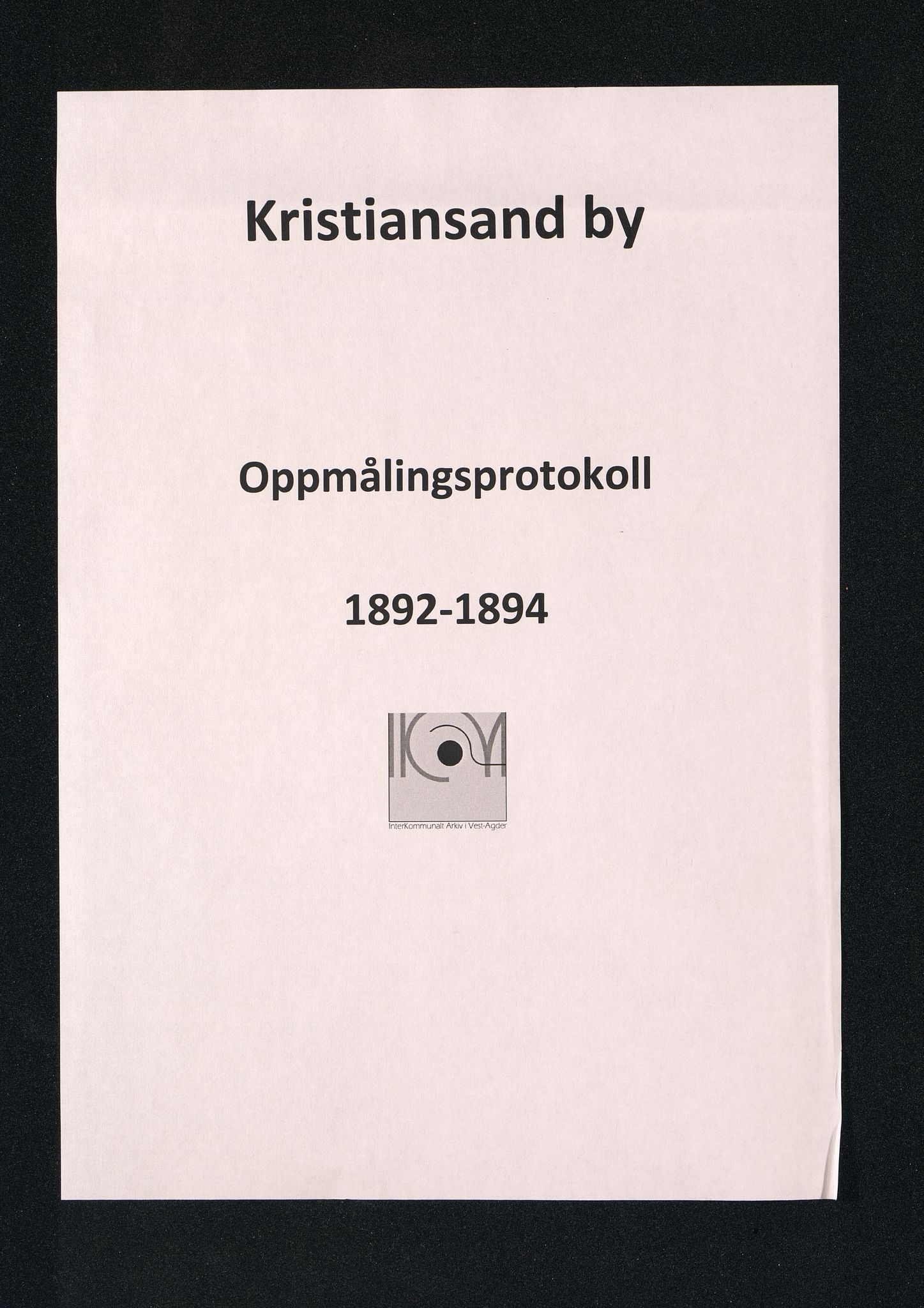 Kristiansand By - Magistraten, IKAV/1001KG122/I/Ic/L0010: Grunnmålingsprotokoll nr.8 (d), 1892-1893