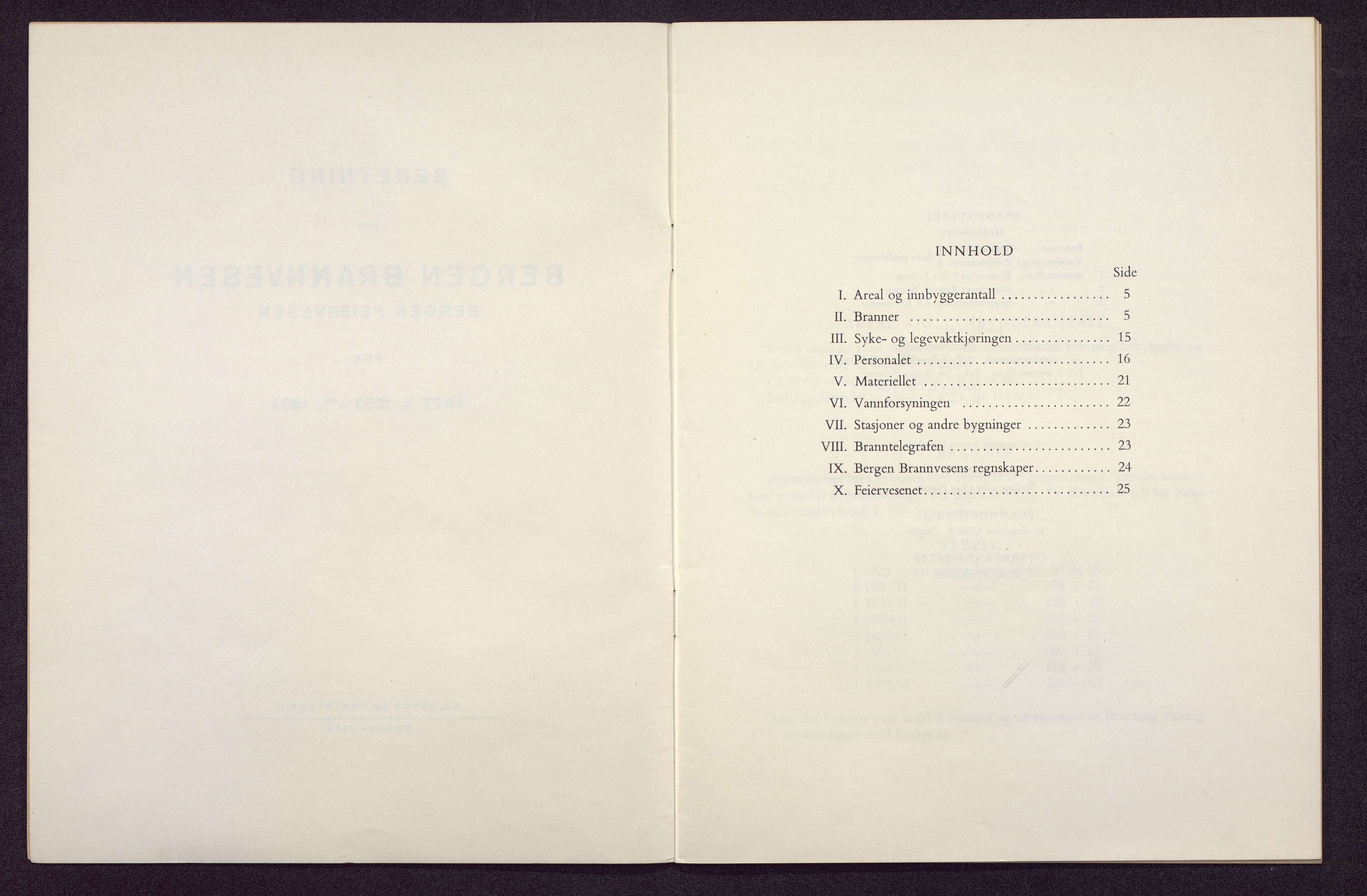 Bergen kommune. Brannvesenet (1863-1971), BBA/A-1181/X/Xa/L0023: Årsberetning, 1953-1954