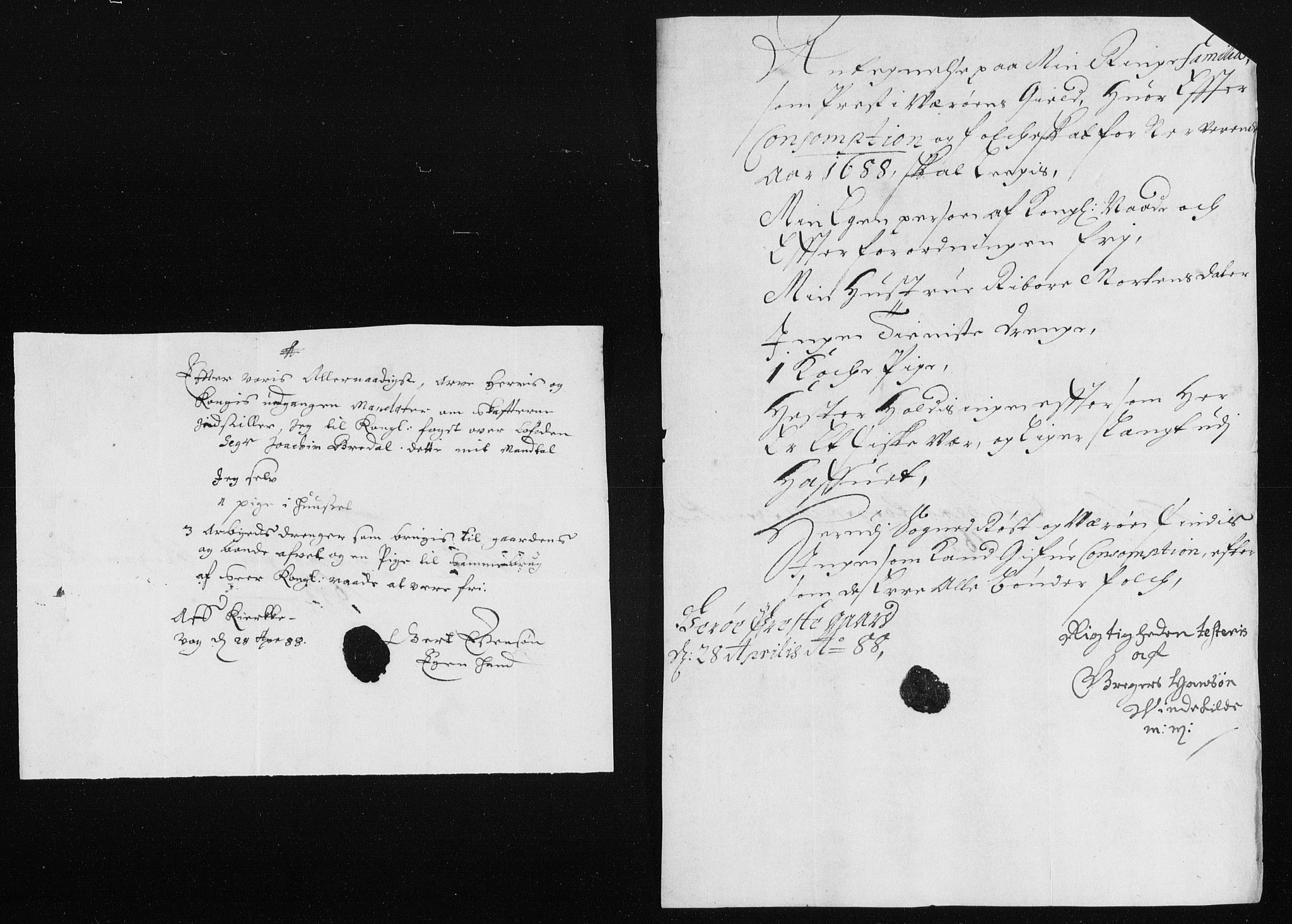 Rentekammeret inntil 1814, Reviderte regnskaper, Stiftamtstueregnskaper, Trondheim stiftamt og Nordland amt, AV/RA-EA-6044/R/Rh/L0011: Nordland amt, 1688