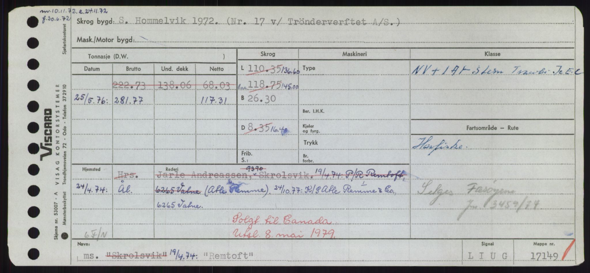 Sjøfartsdirektoratet med forløpere, Skipsmålingen, AV/RA-S-1627/H/Hd/L0030: Fartøy, Q-Riv, s. 403