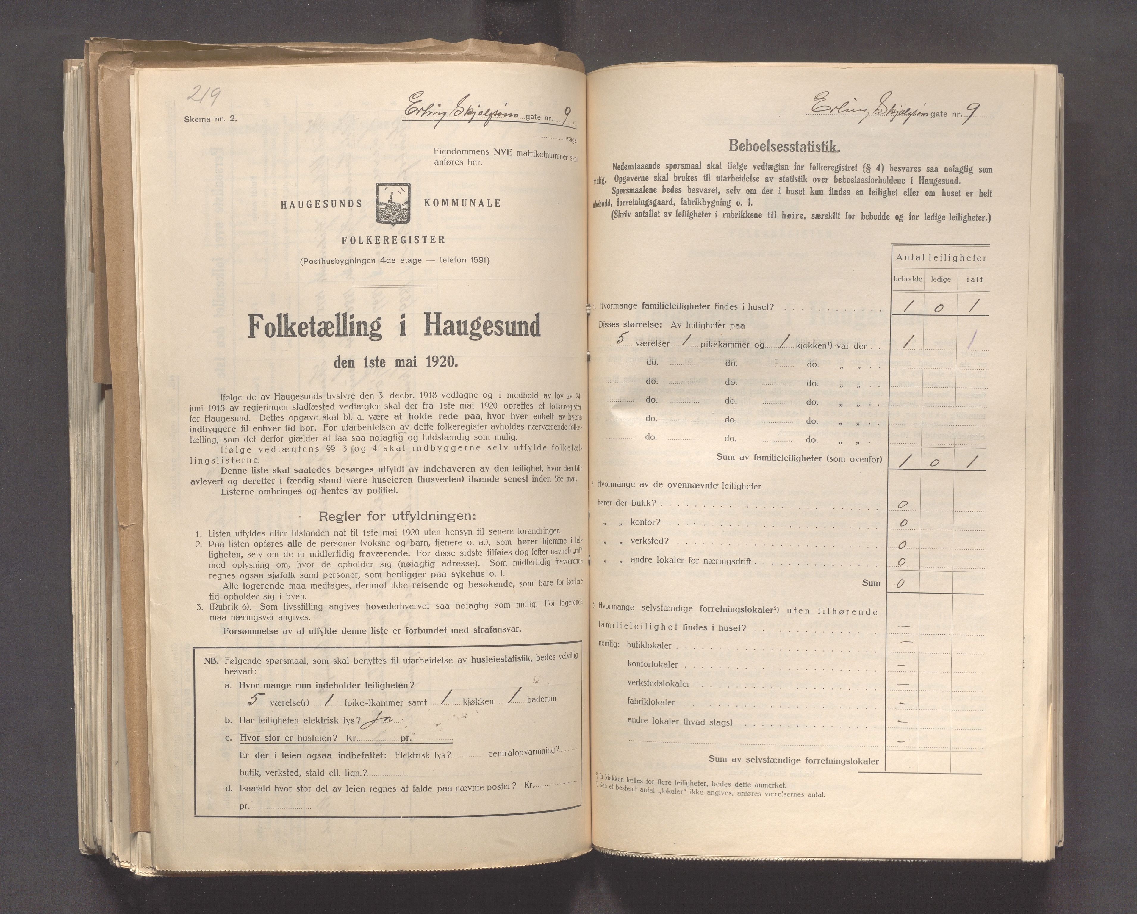 IKAR, Kommunal folketelling 1.5.1920 for Haugesund, 1920, s. 660