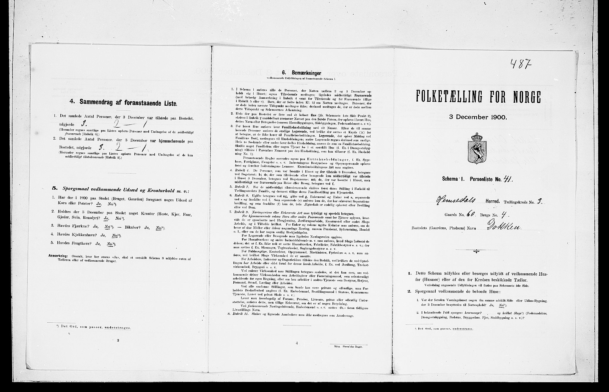 RA, Folketelling 1900 for 0618 Hemsedal herred, 1900, s. 201