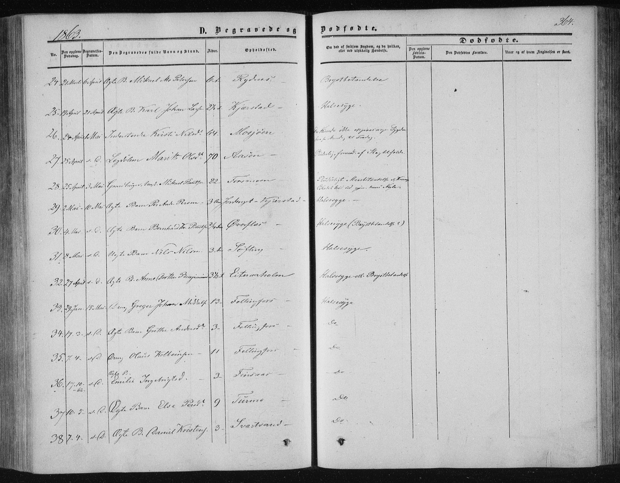 Ministerialprotokoller, klokkerbøker og fødselsregistre - Nordland, SAT/A-1459/820/L0293: Ministerialbok nr. 820A14, 1855-1865, s. 364