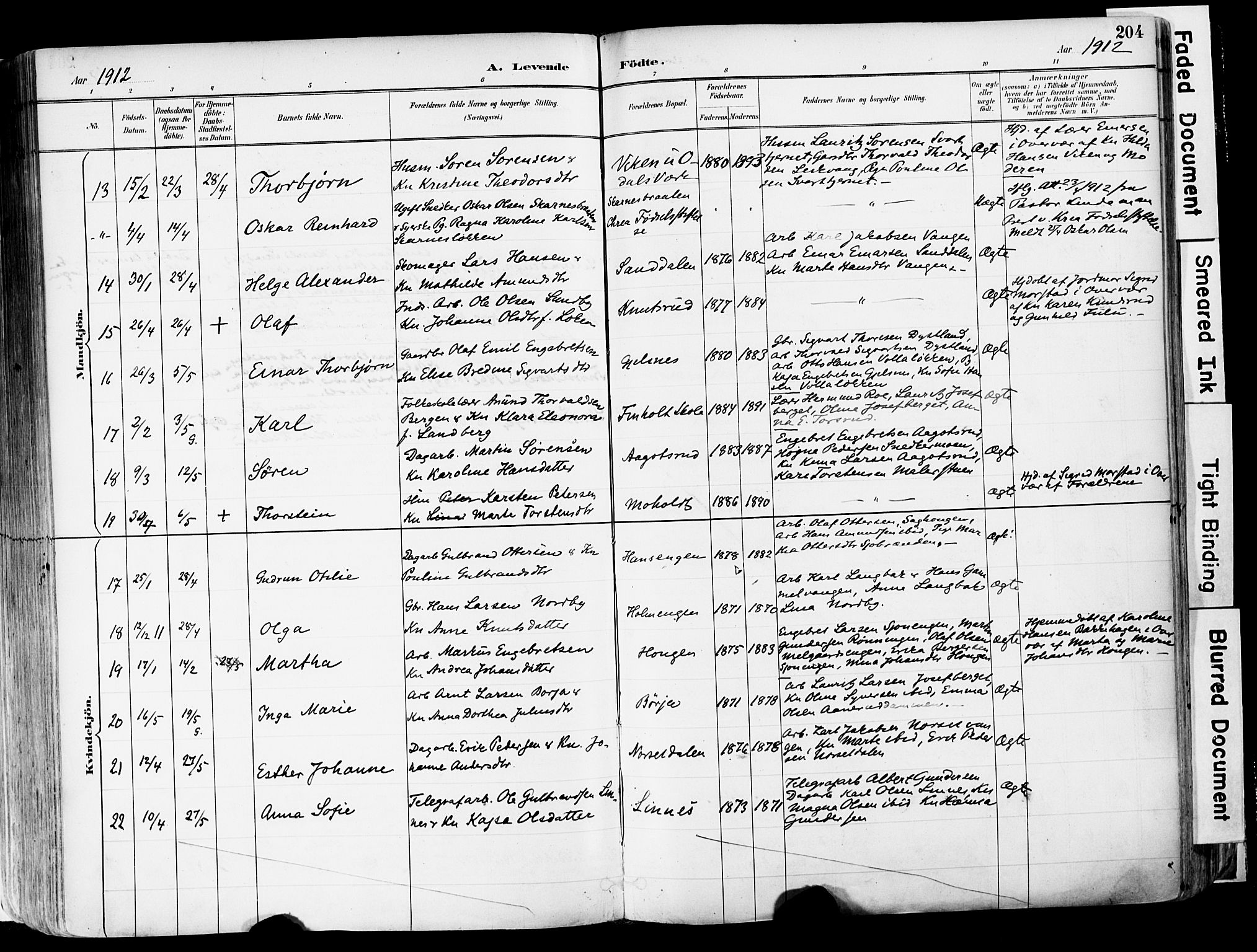Sør-Odal prestekontor, AV/SAH-PREST-030/H/Ha/Haa/L0006: Ministerialbok nr. 6, 1886-1931, s. 204
