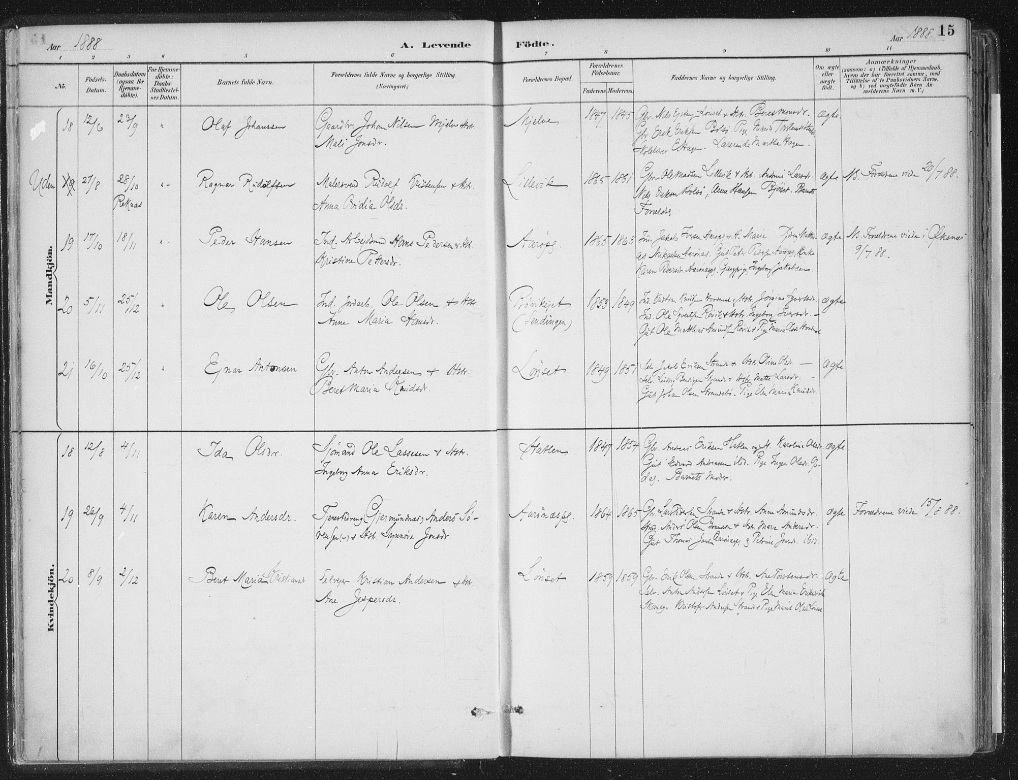 Ministerialprotokoller, klokkerbøker og fødselsregistre - Møre og Romsdal, SAT/A-1454/555/L0658: Ministerialbok nr. 555A09, 1887-1917, s. 15